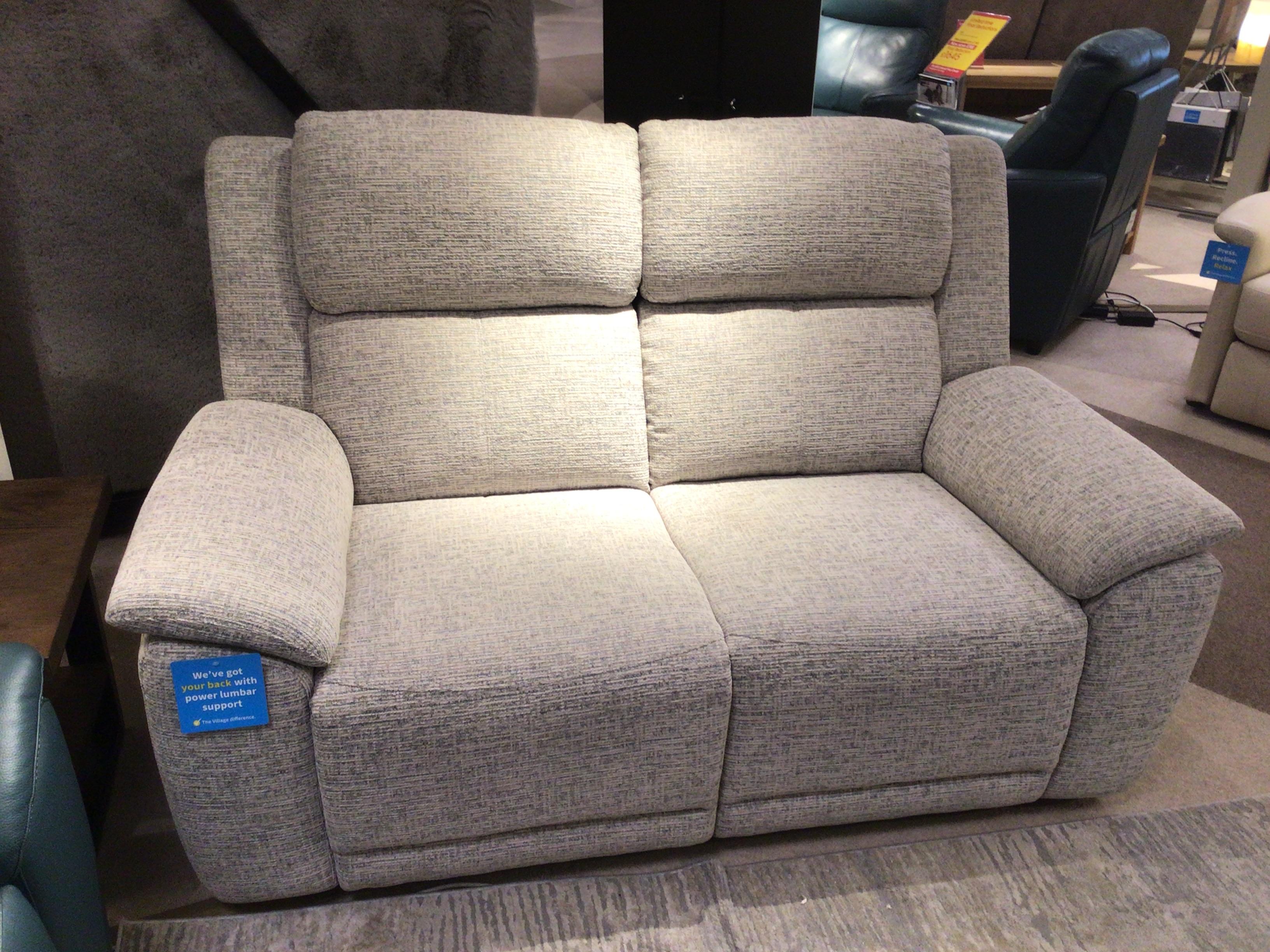 Utah 2 Seater Power Recliner with power lumbar and power headrests & footstool in  on Furniture Village