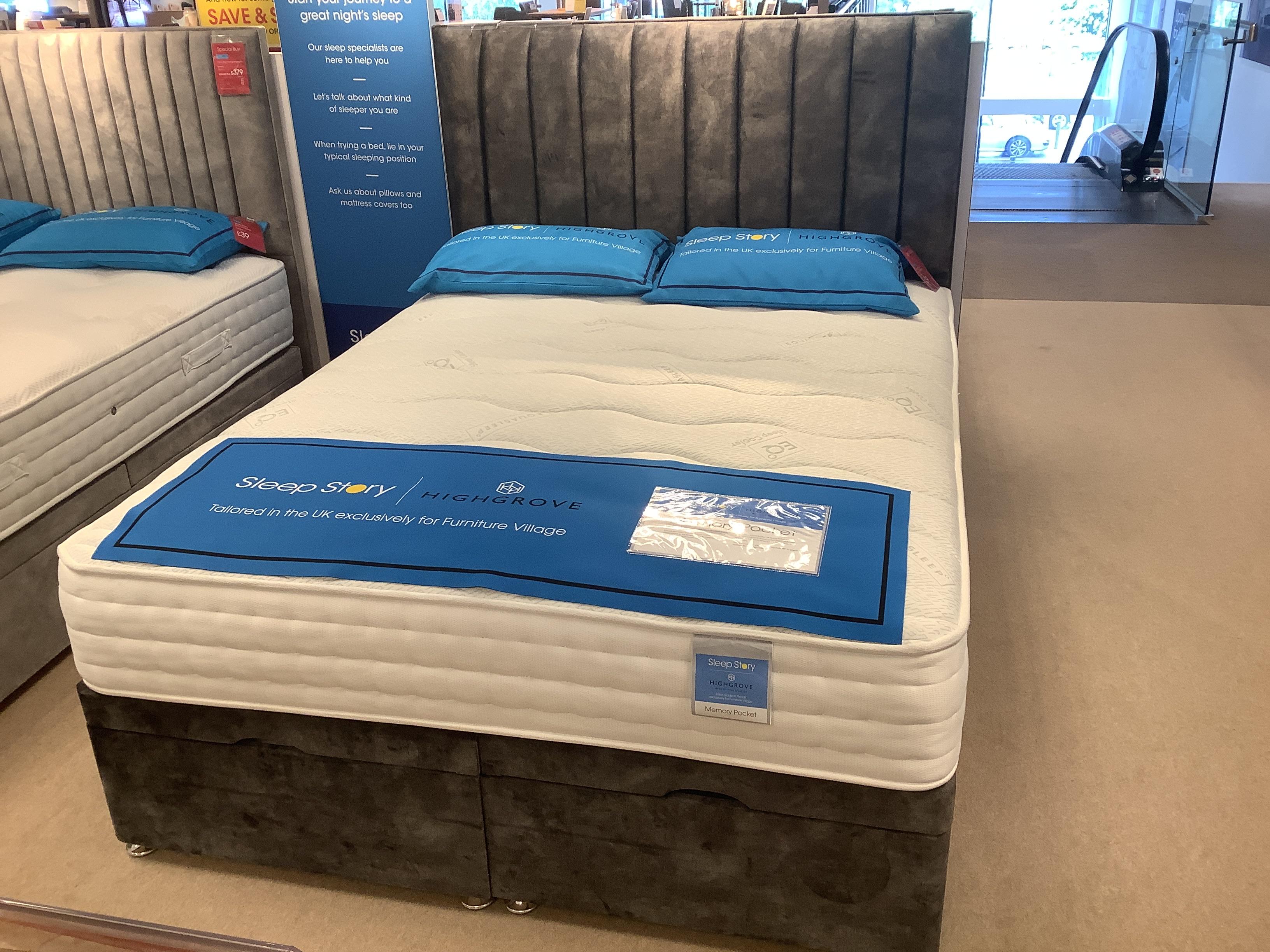 Memory Pocket Kingsize Ottoman Divan+Headboard in  on Furniture Village