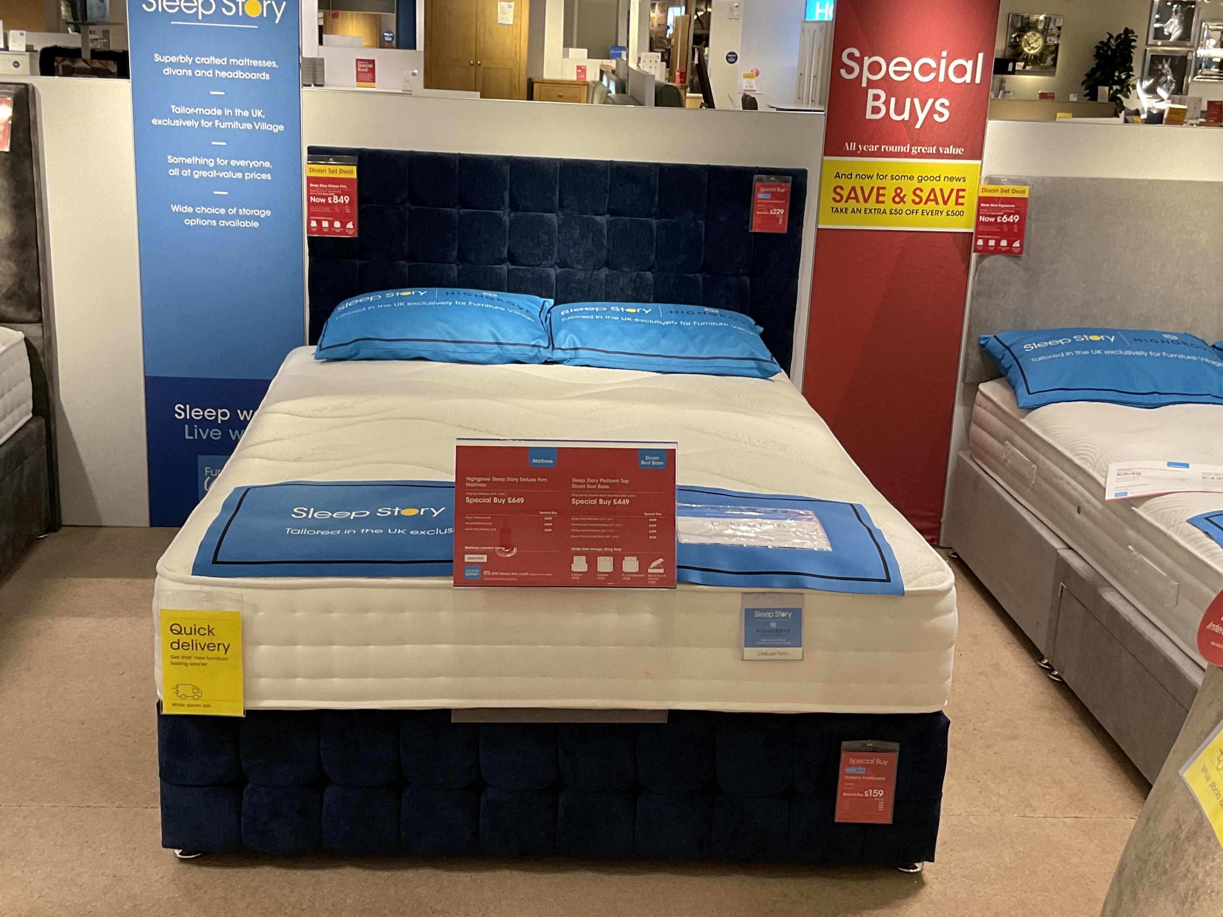 DIVAN SET WITH HEADBOARD AND FOOTBOARD - 5 FOOT KING SIZE in  on Furniture Village