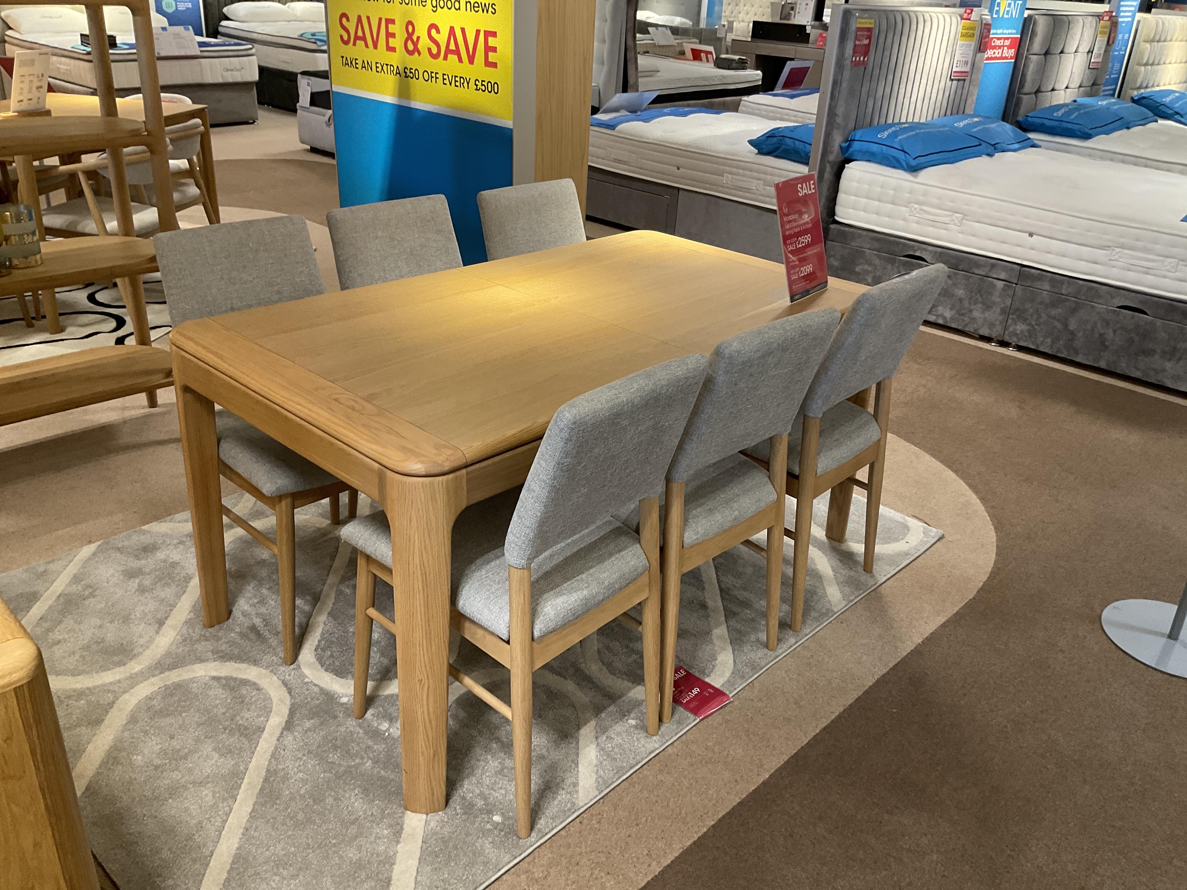 GPLAN MADDISON DINING TABLE AND 6 CHAIRS in  on Furniture Village
