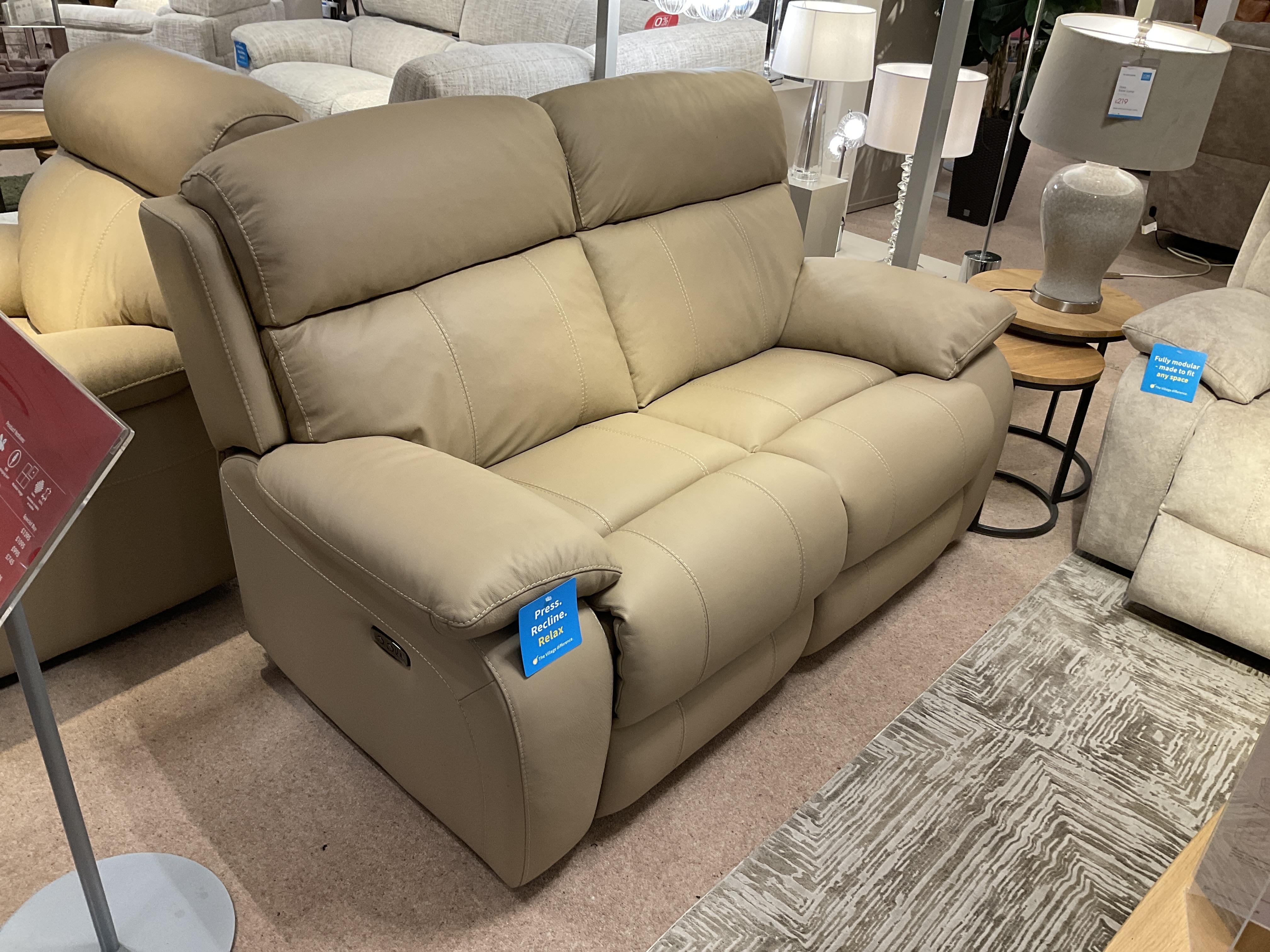 MORENO 2 SEATER POWER RECLINER LEATHER in  on Furniture Village