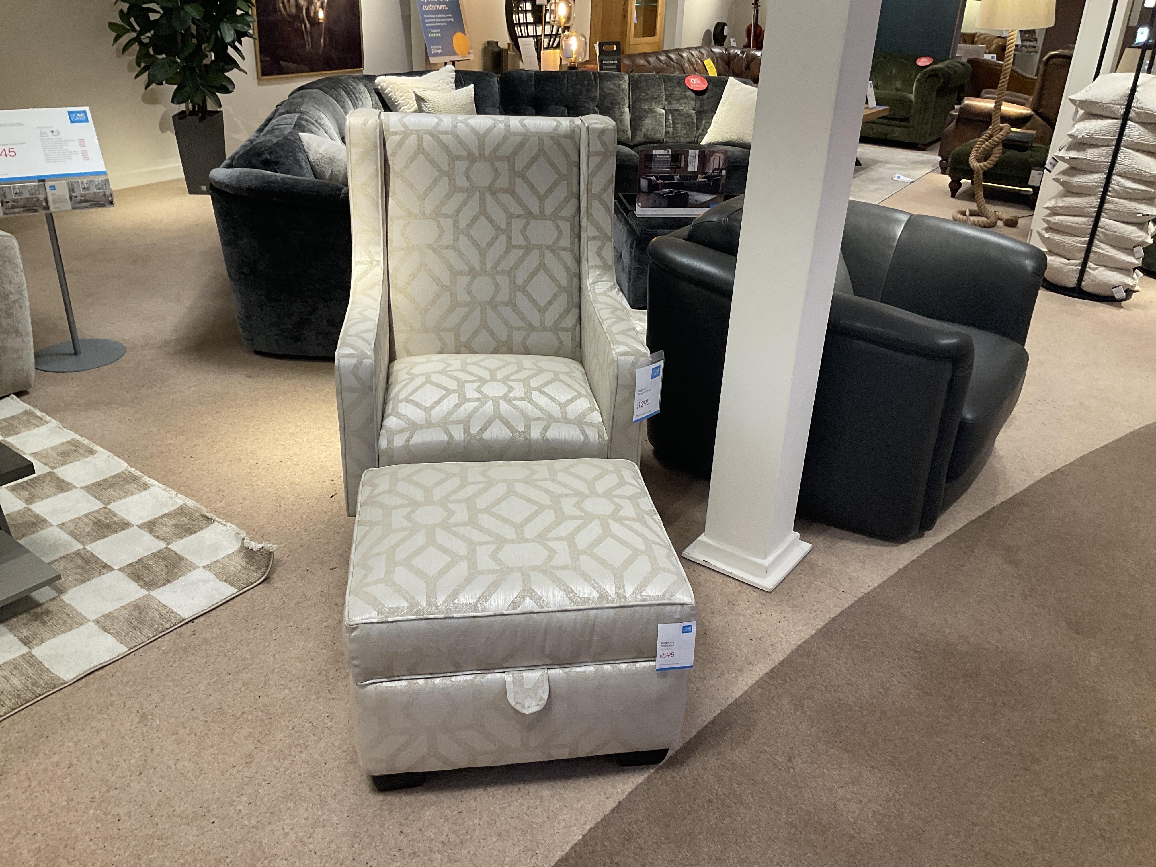 REGENCY ACCENT CHAIR AND FOOTSTOOL in  on Furniture Village