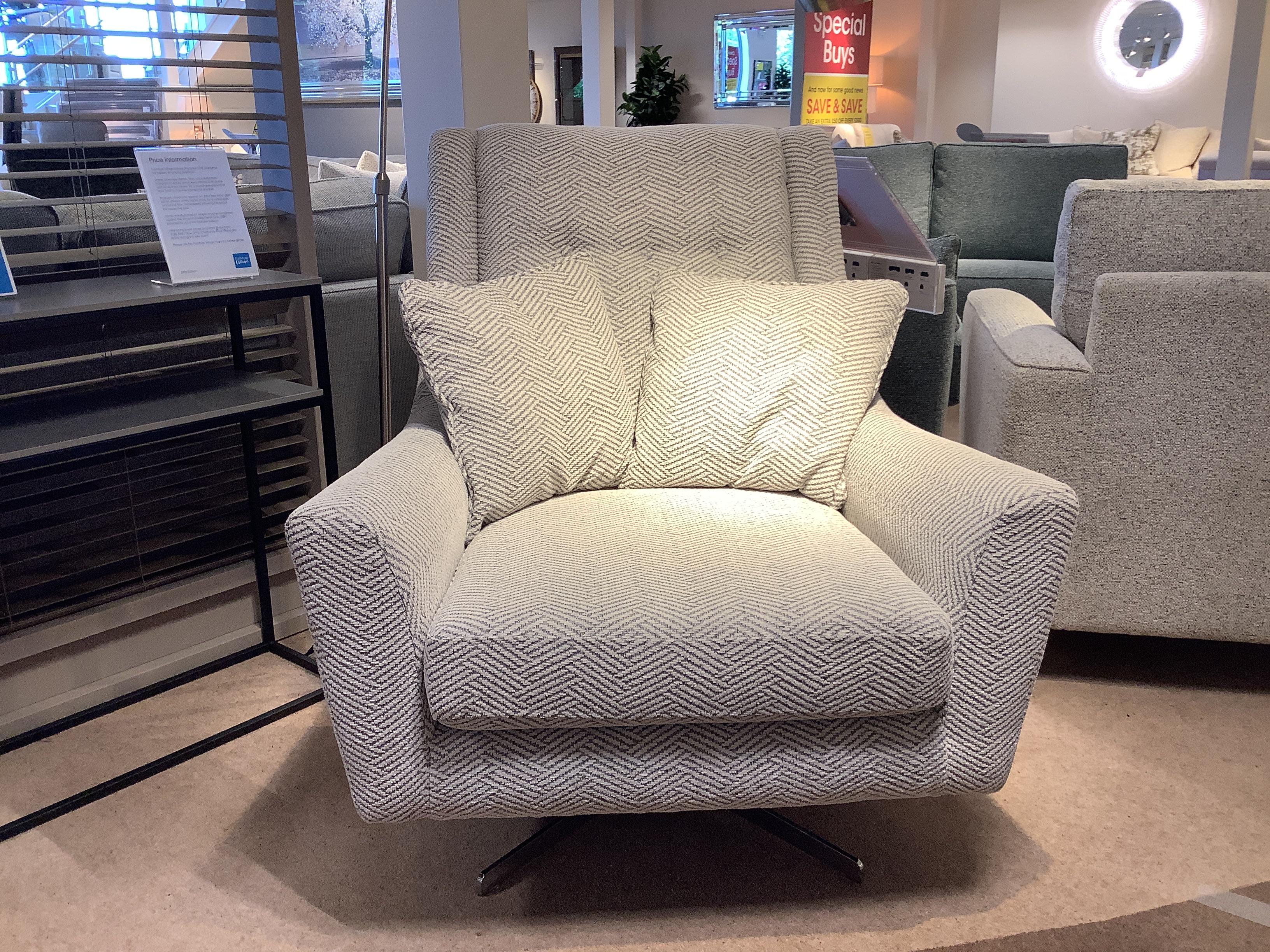 Legend Designer Swivel Chair and Cushions in  on Furniture Village