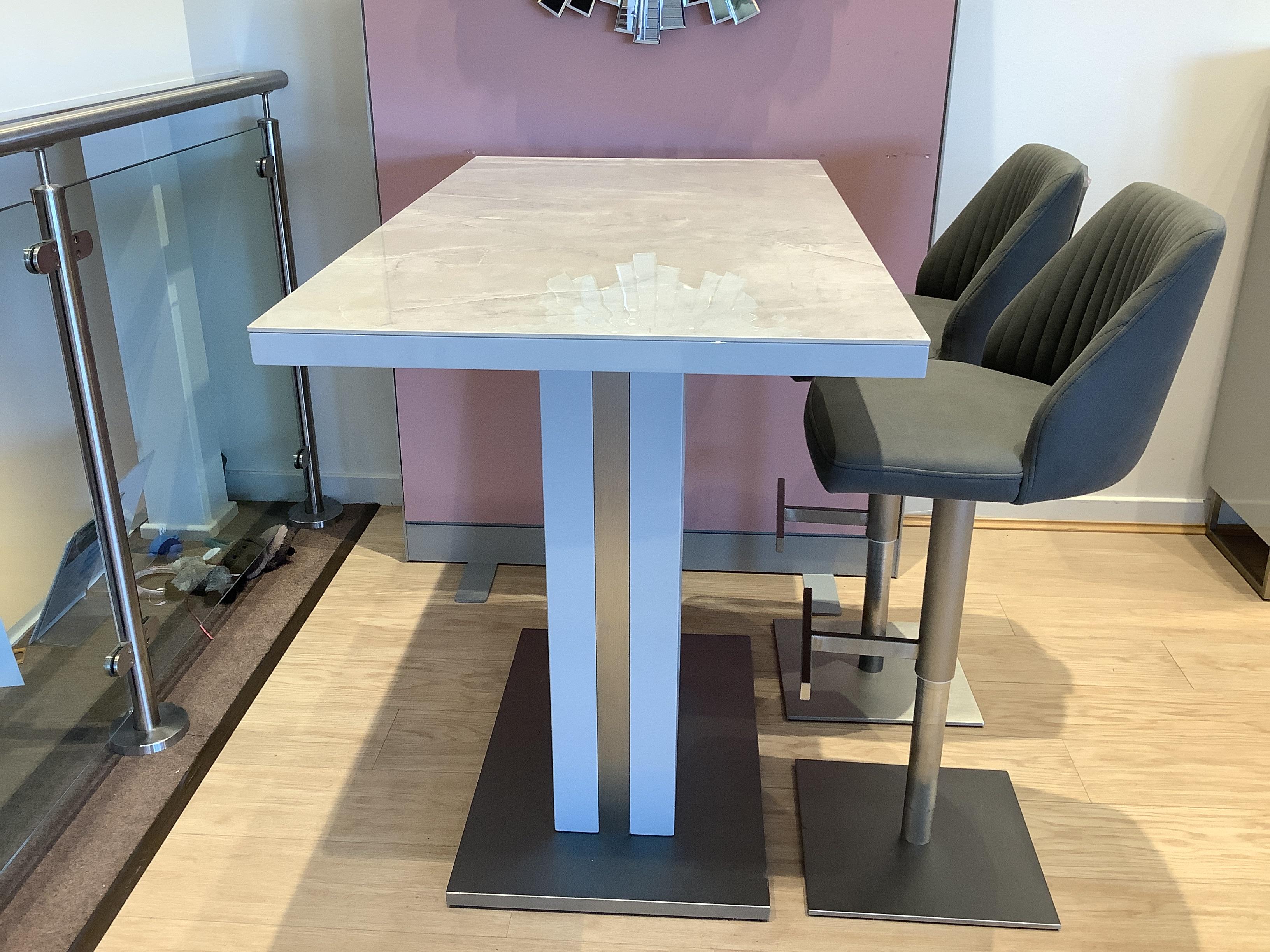 Grigio Table & 2x Bar Stools in  on Furniture Village