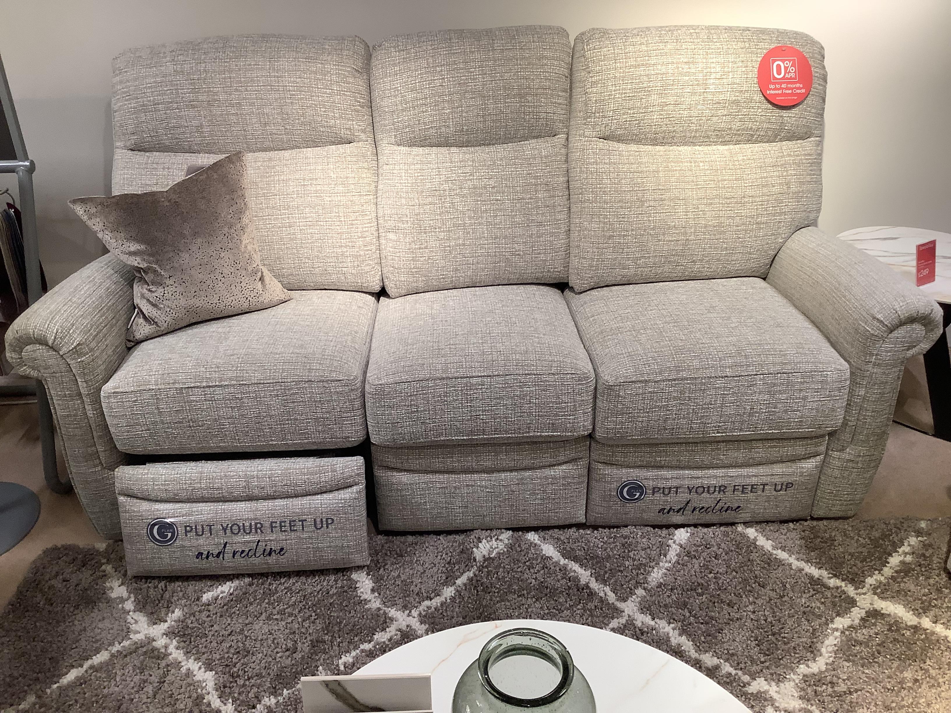 G Plan Avon 3 Seater and Footstool in  on Furniture Village