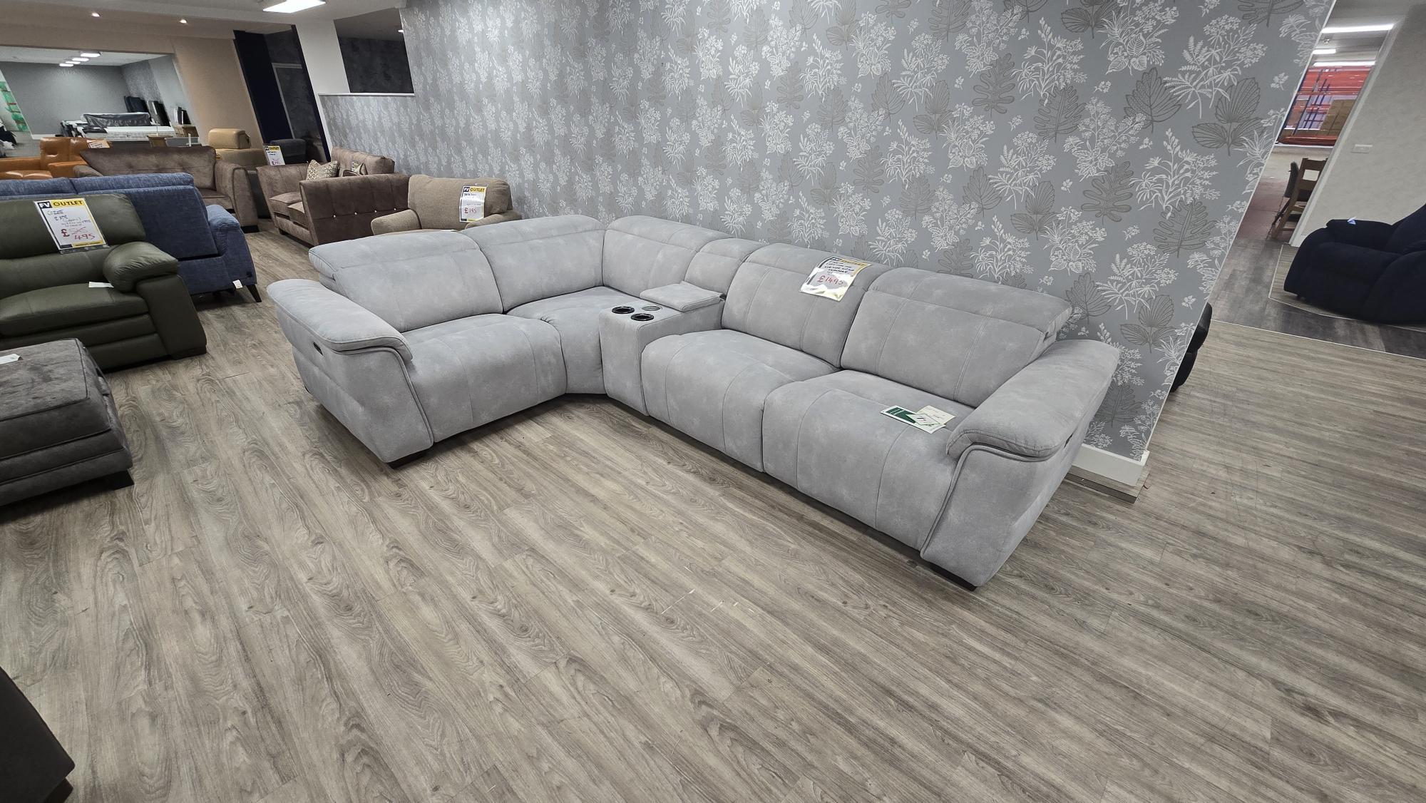 Inca Left facing Power corner group in  on Furniture Village