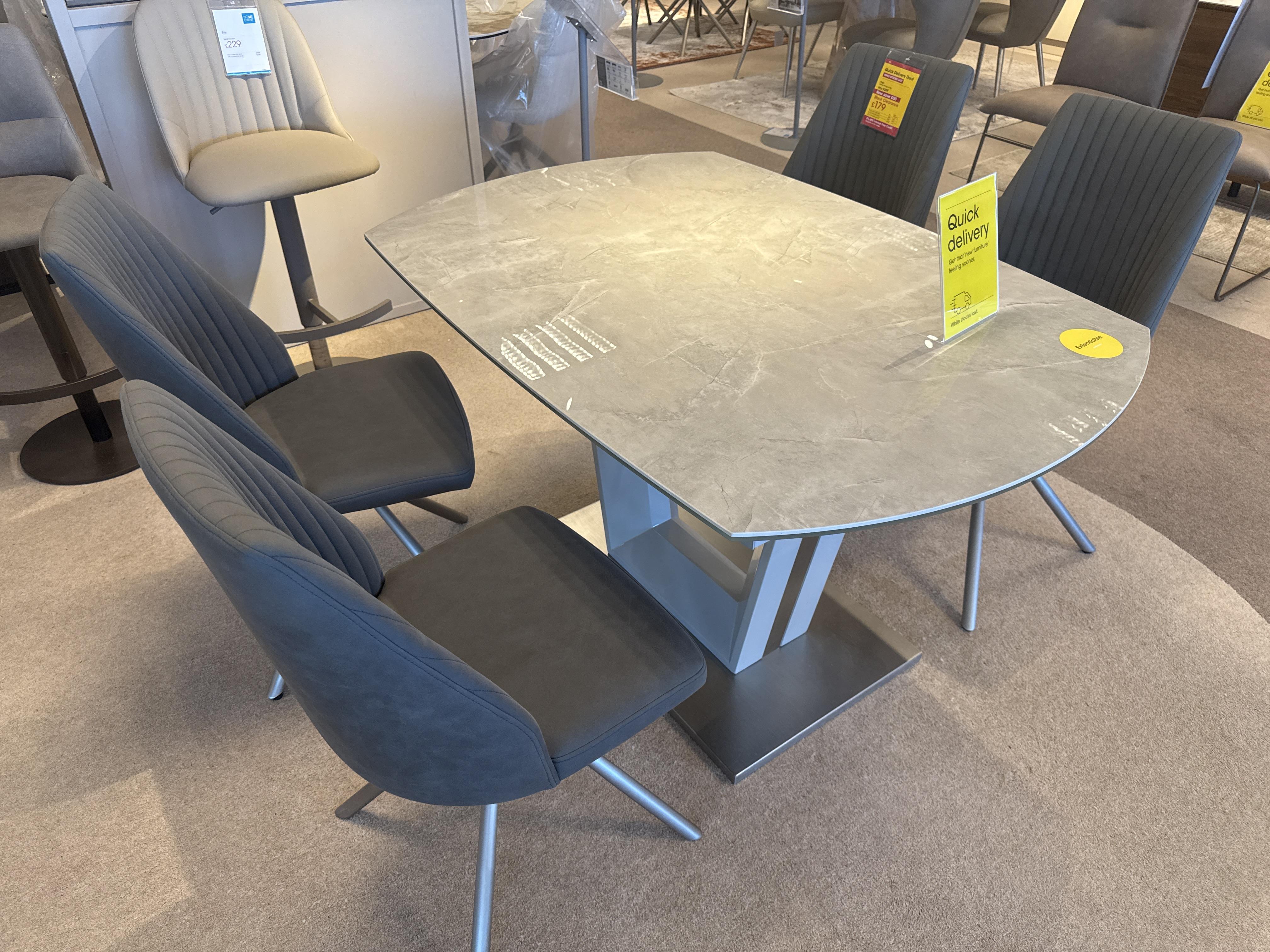 Grigio Swivel Table and 4 Chairs in  on Furniture Village