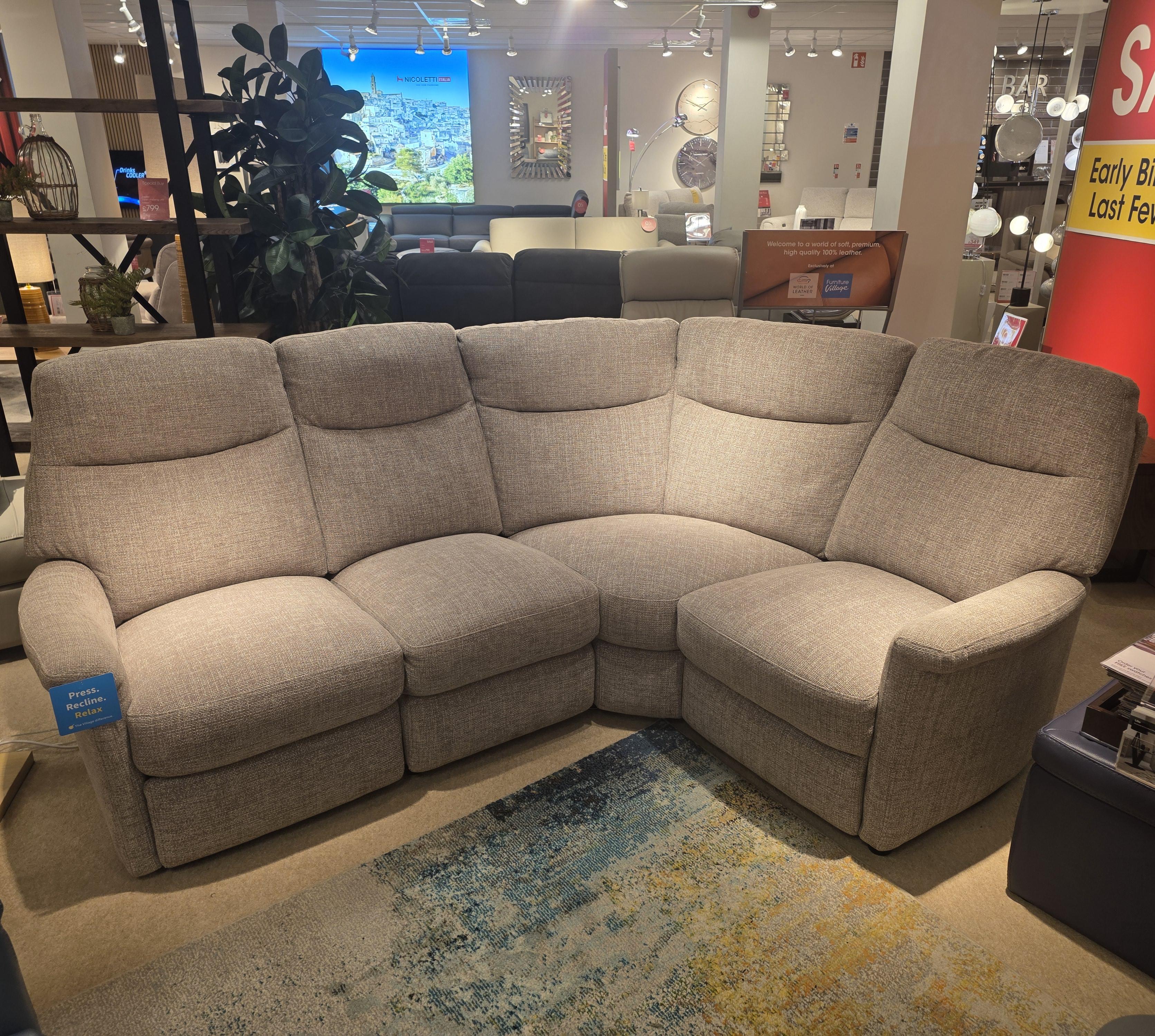 Lille Right Hand Facing Corner Sofa with Recliner in  on Furniture Village