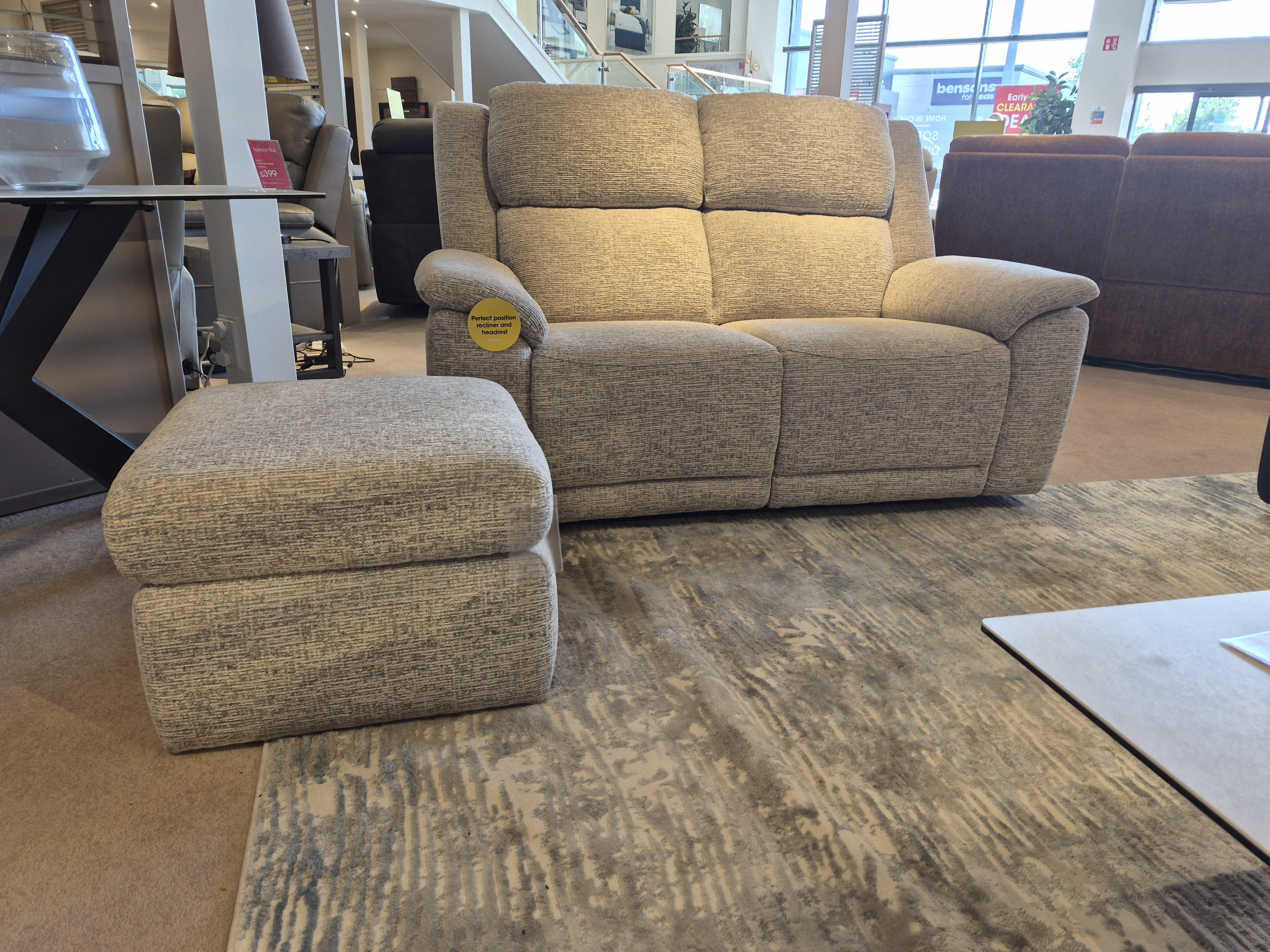 Utah 2 seater recliner and storage stool in  on Furniture Village