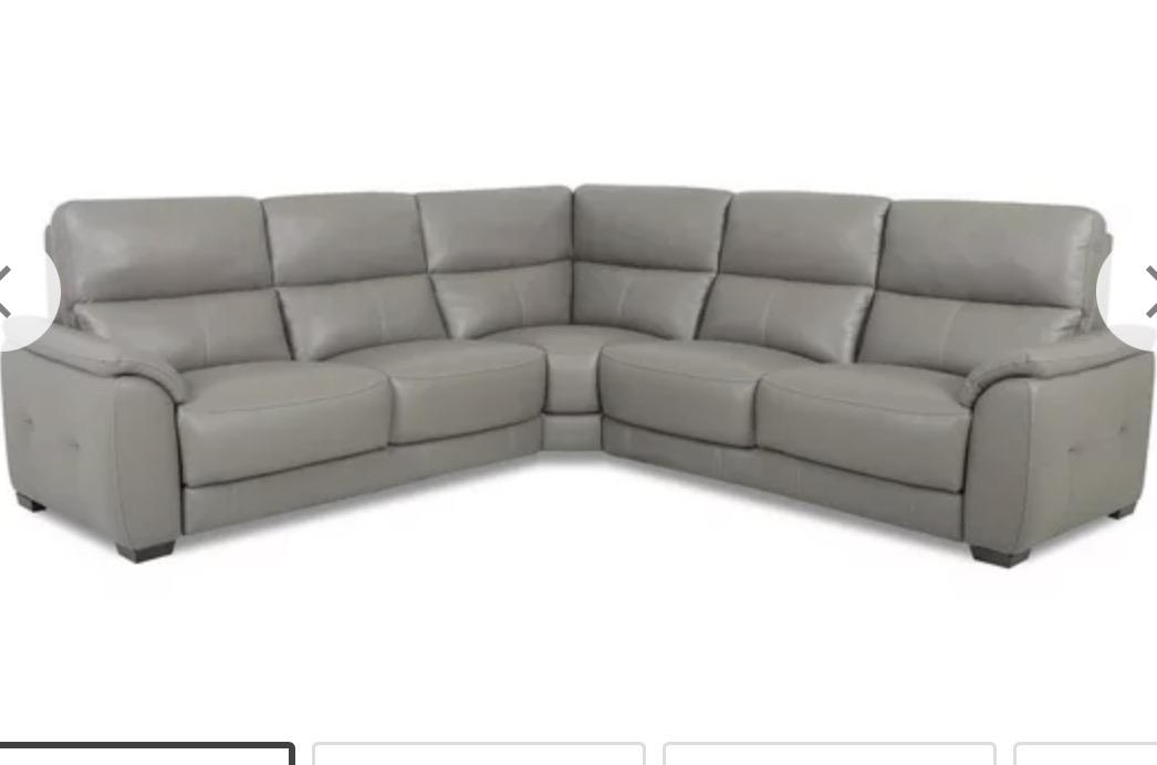 Saffron large leather corner sofa in  on Furniture Village