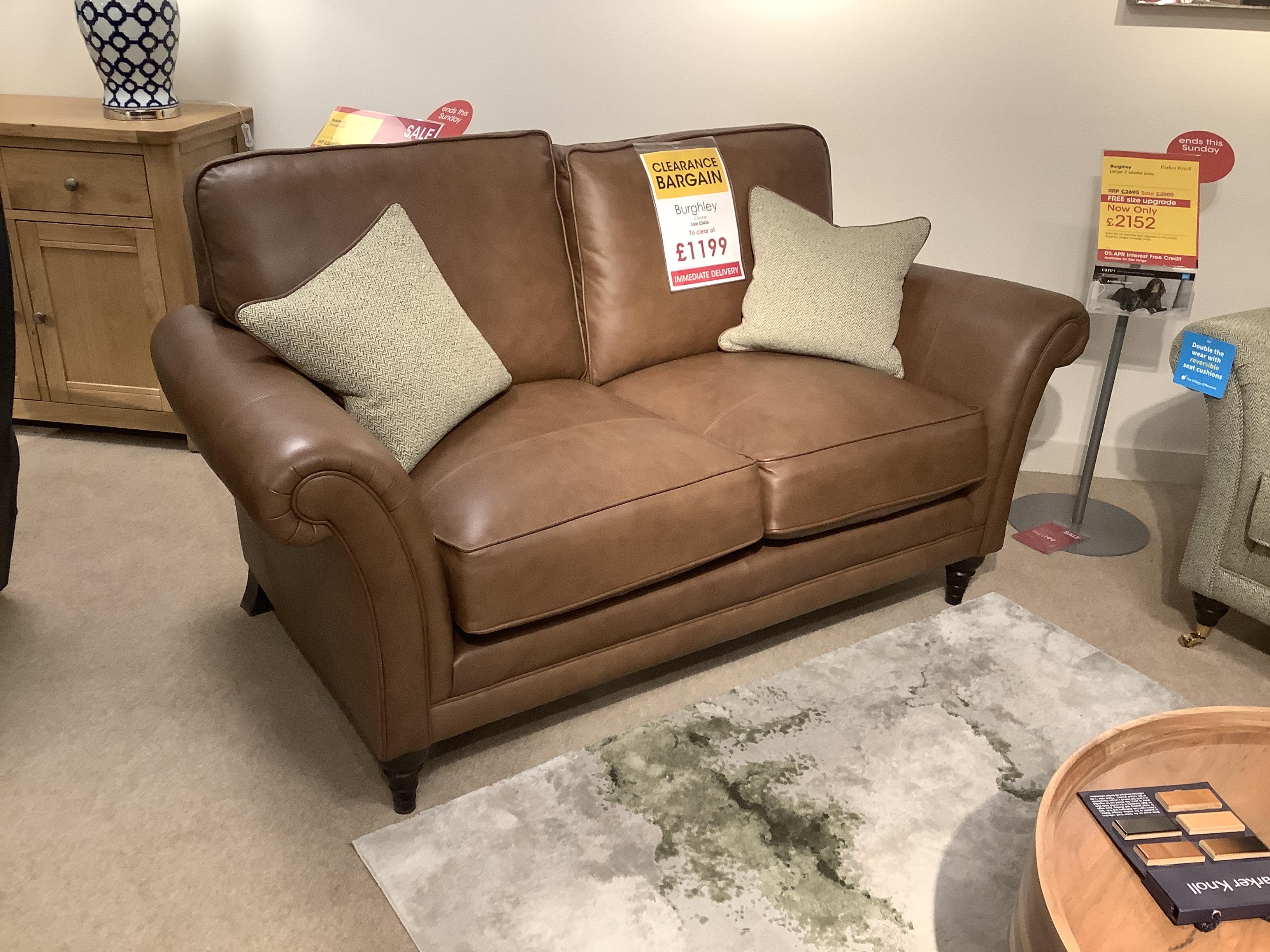 Burghley Small Leather 2 Seater Sofa in  on Furniture Village