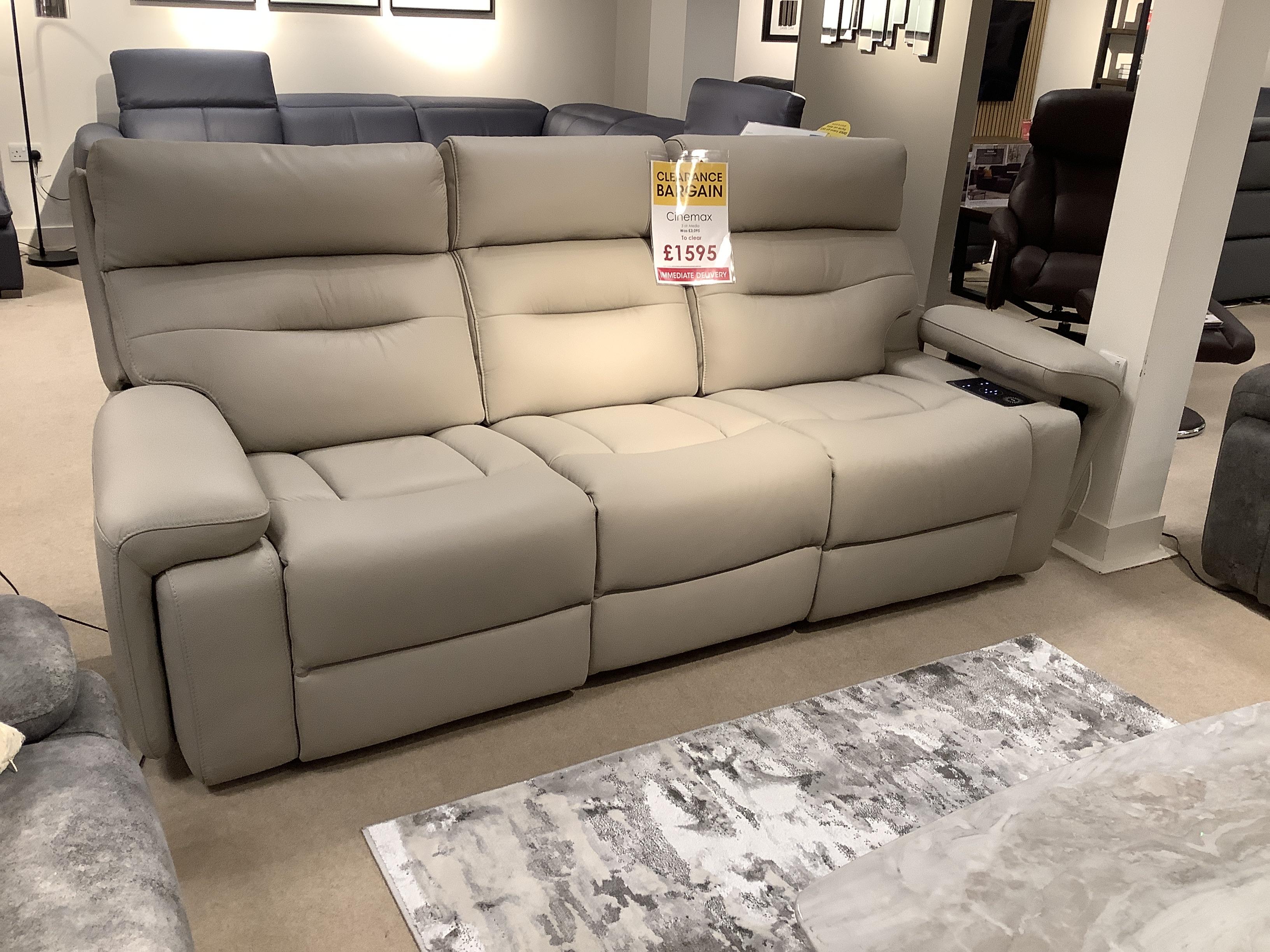 Cinemax 3str Leather Media Sofa in  on Furniture Village