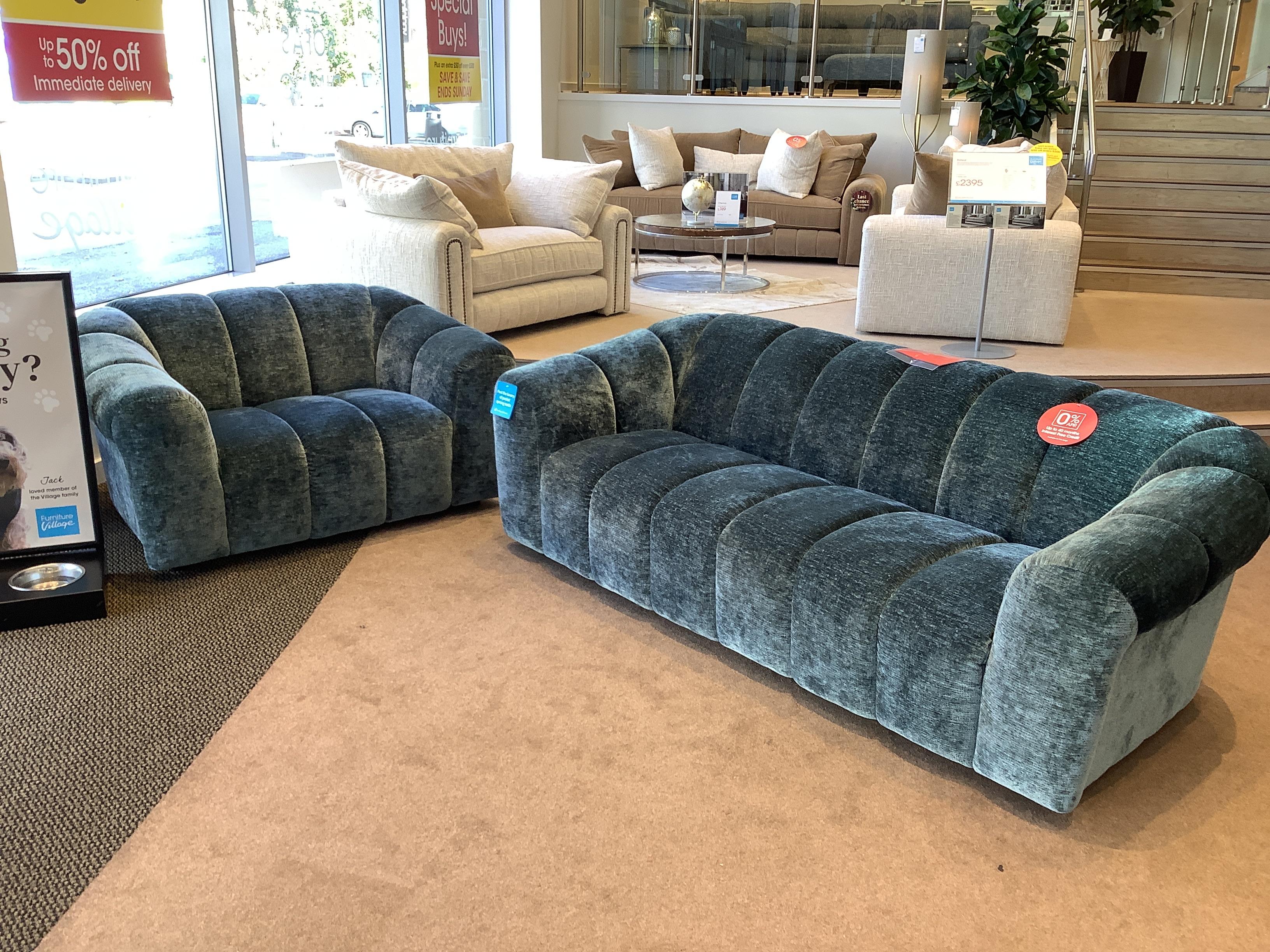 RHIANNA 3 SEATER SOFA AND THE SNUGGER CHAIR in  on Furniture Village