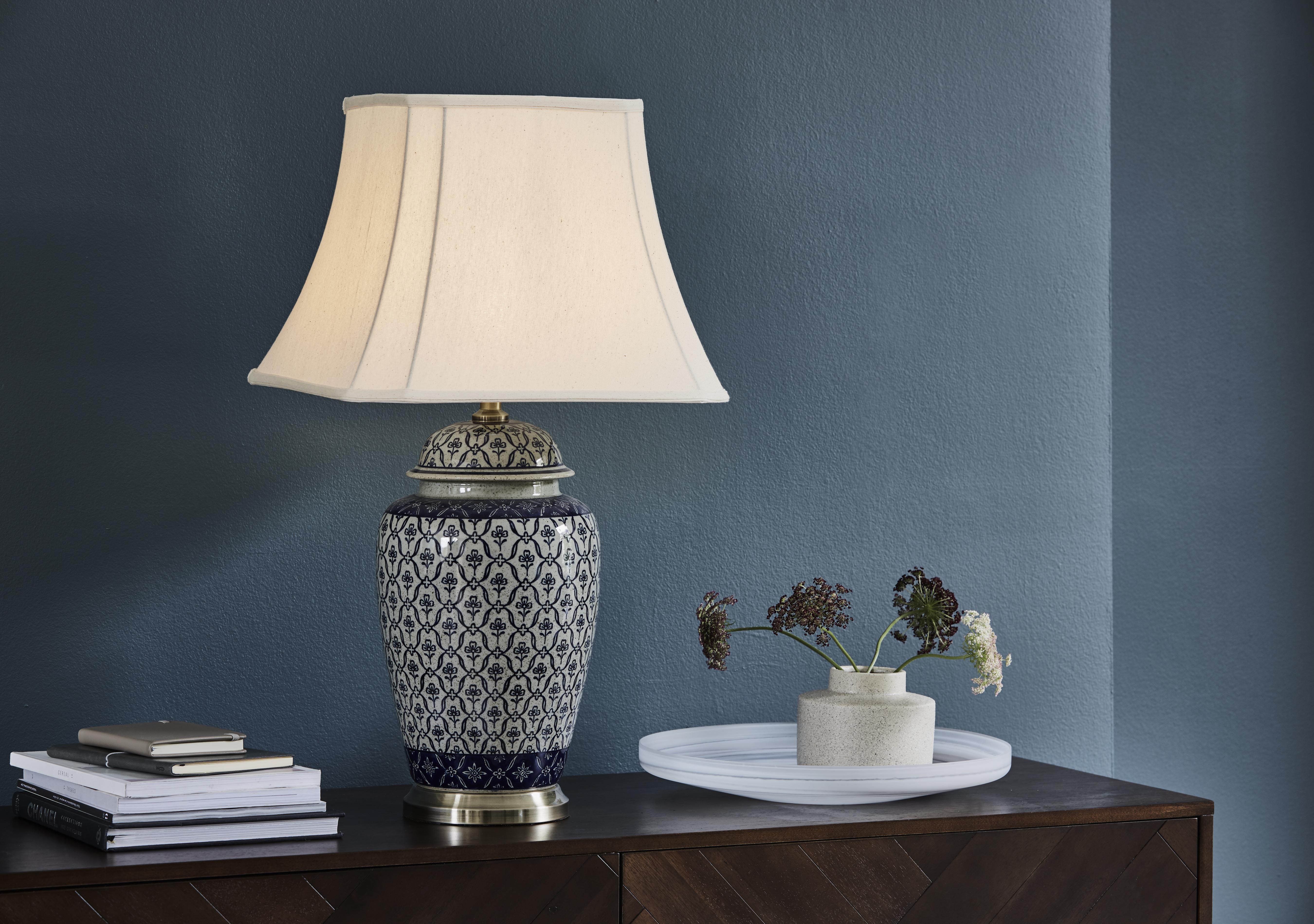 Porcelain Ginger Jar Table Lamp in  on Furniture Village