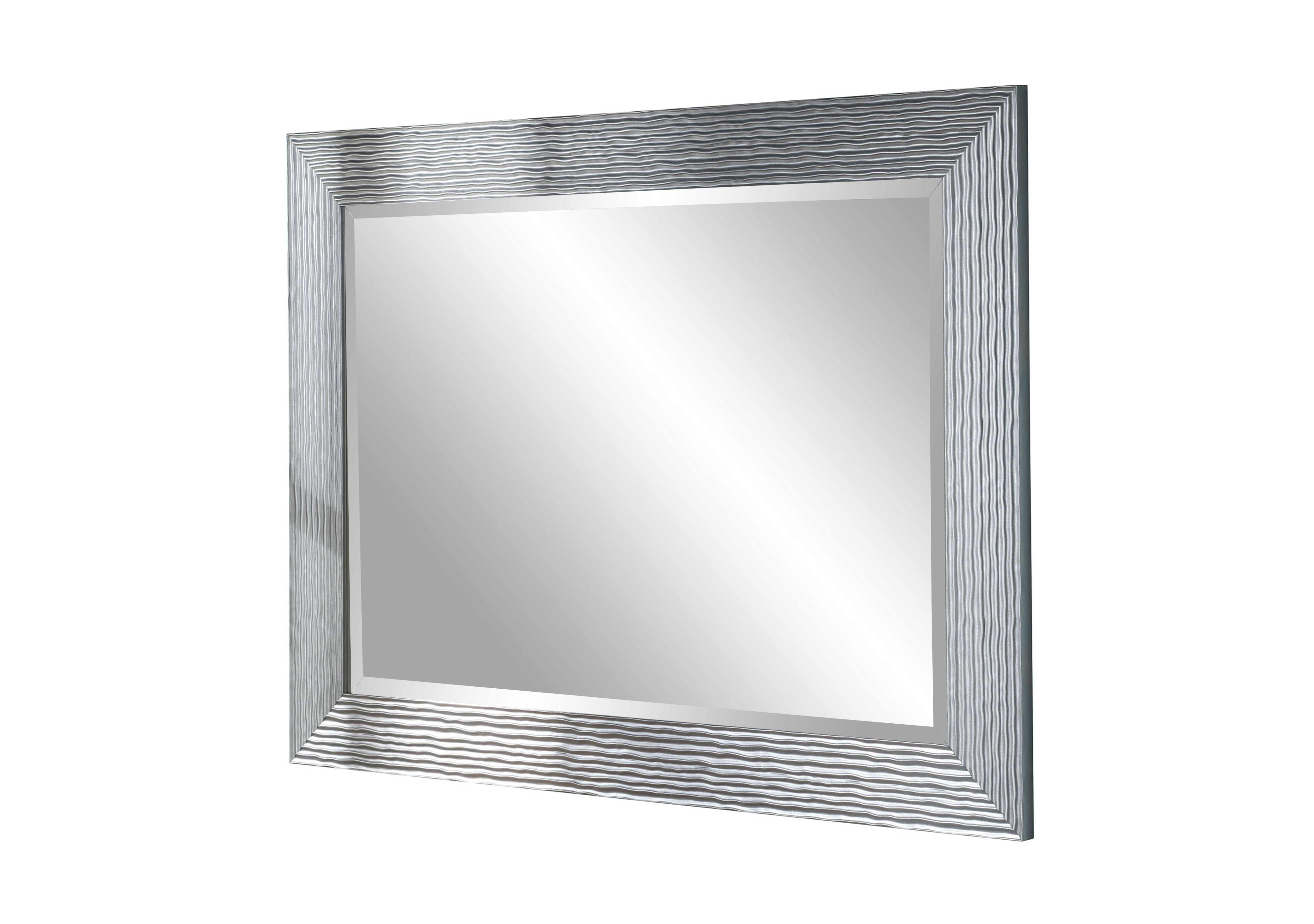 Gloss Silver Textured Mirror in  on Furniture Village