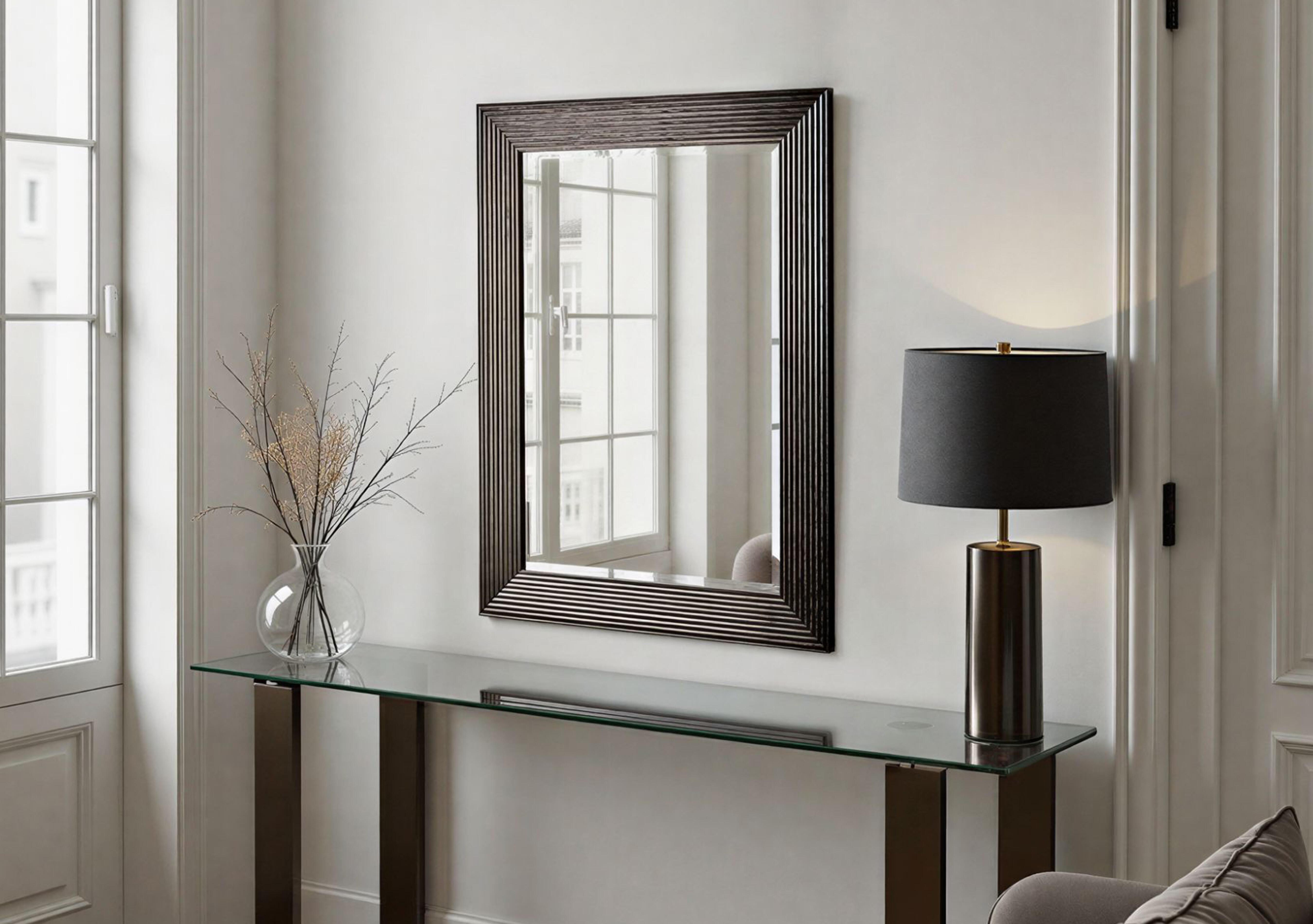 Gloss Bronze Textured Mirror in  on Furniture Village