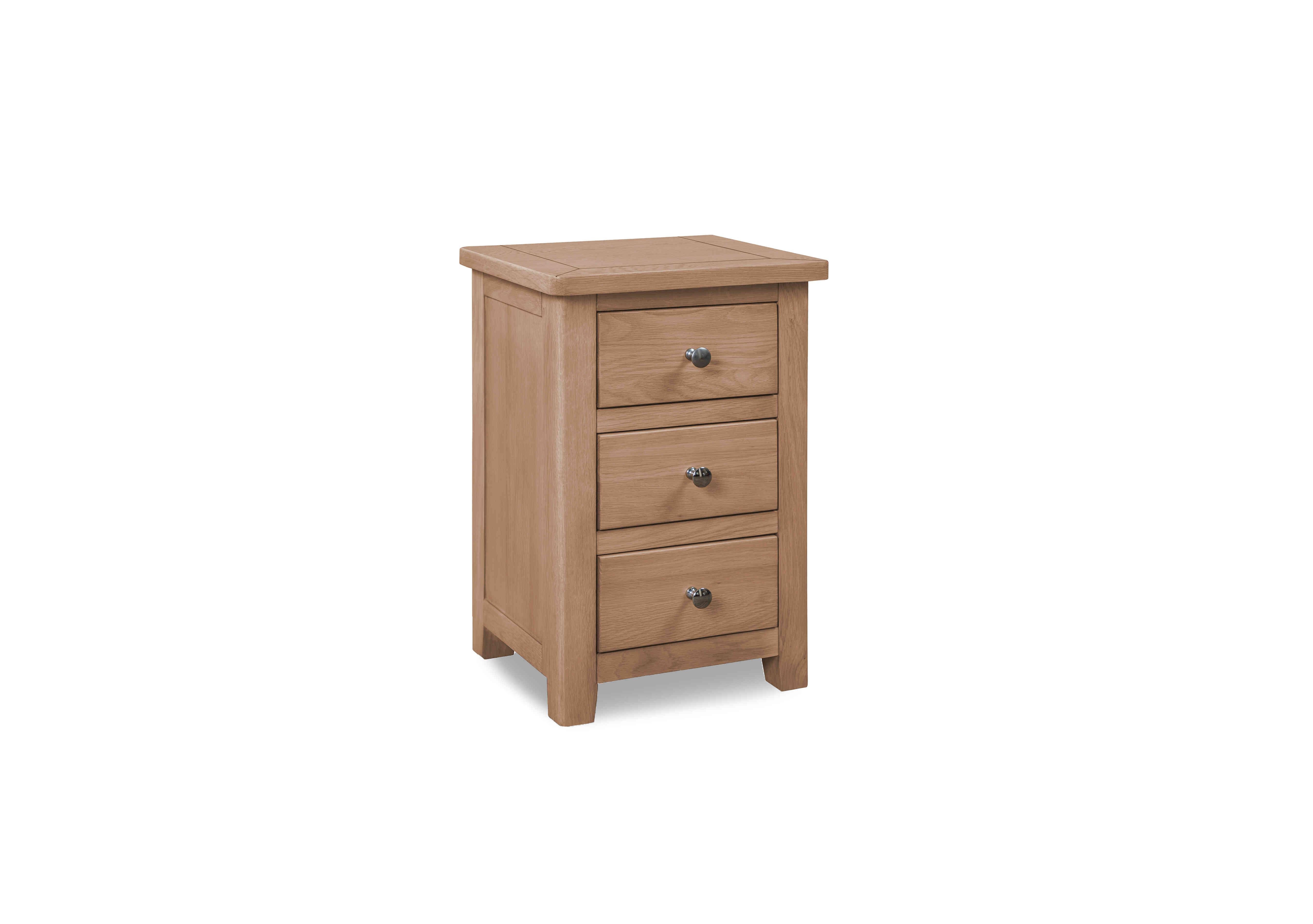 Grace Oak 3 Drawer Bedside Cabinet in  on Furniture Village