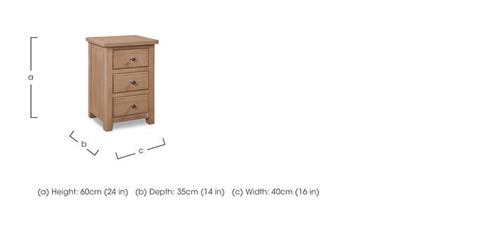 Grace Oak 3 Drawer Bedside Cabinet in  on Furniture Village