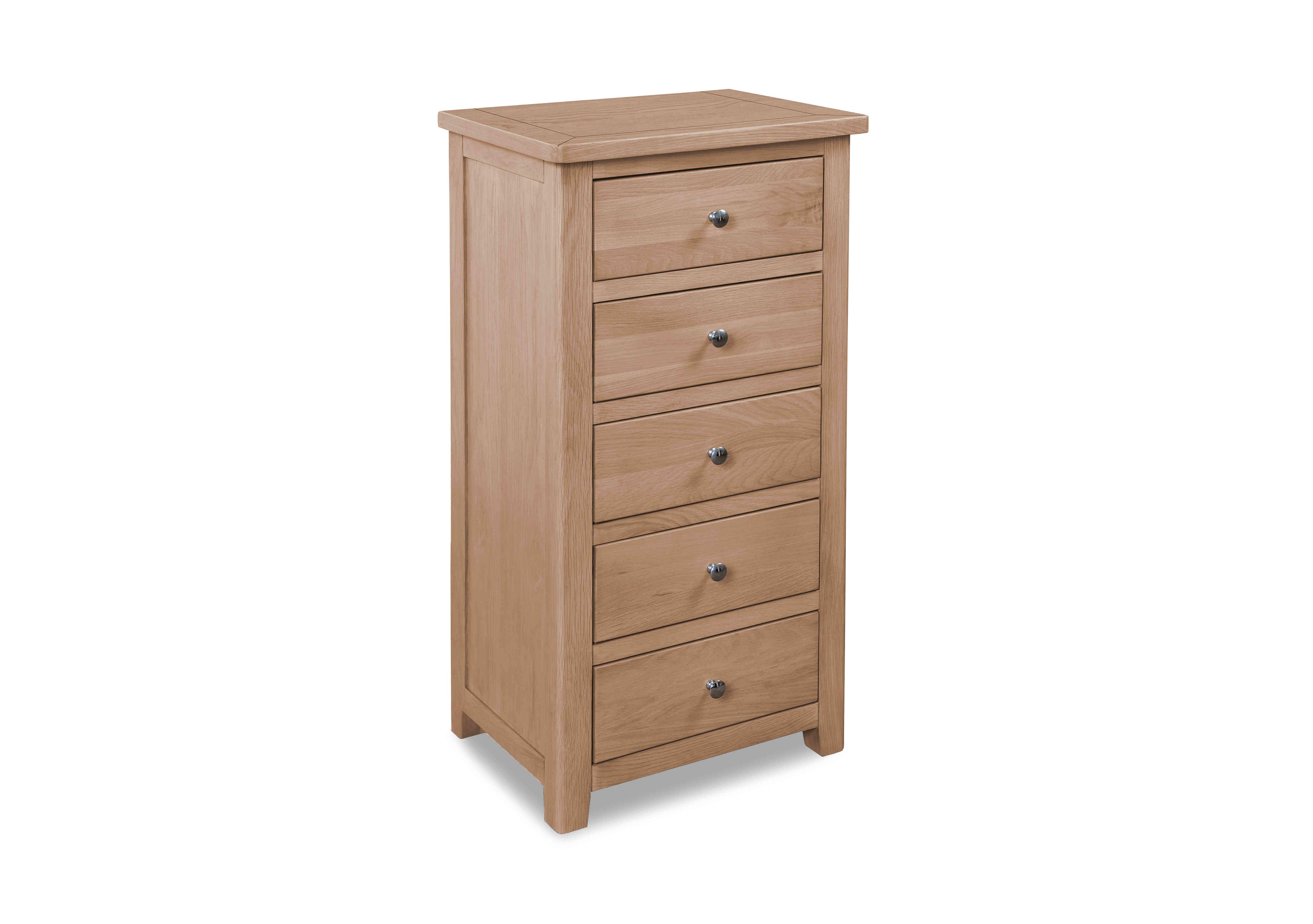Grace Oak 5 Drawer Narrow Chest in  on Furniture Village