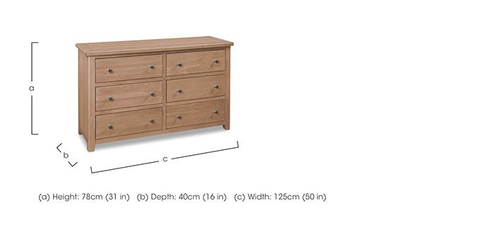 Grace Oak 6 Drawer Wide Chest in  on Furniture Village