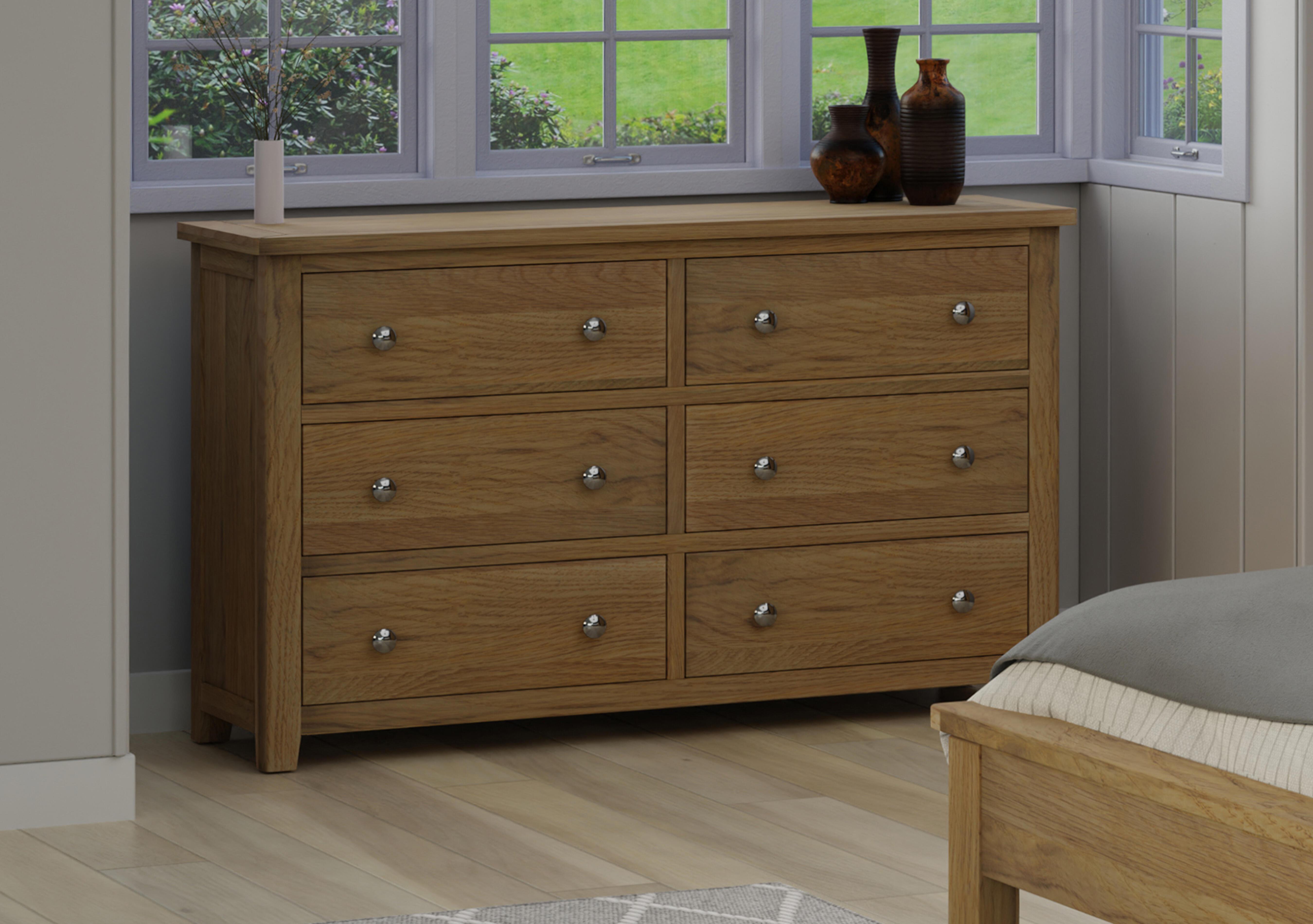 Grace Oak 6 Drawer Wide Chest in  on Furniture Village