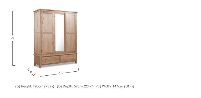 Grace Oak Triple Wardrobe in  on Furniture Village