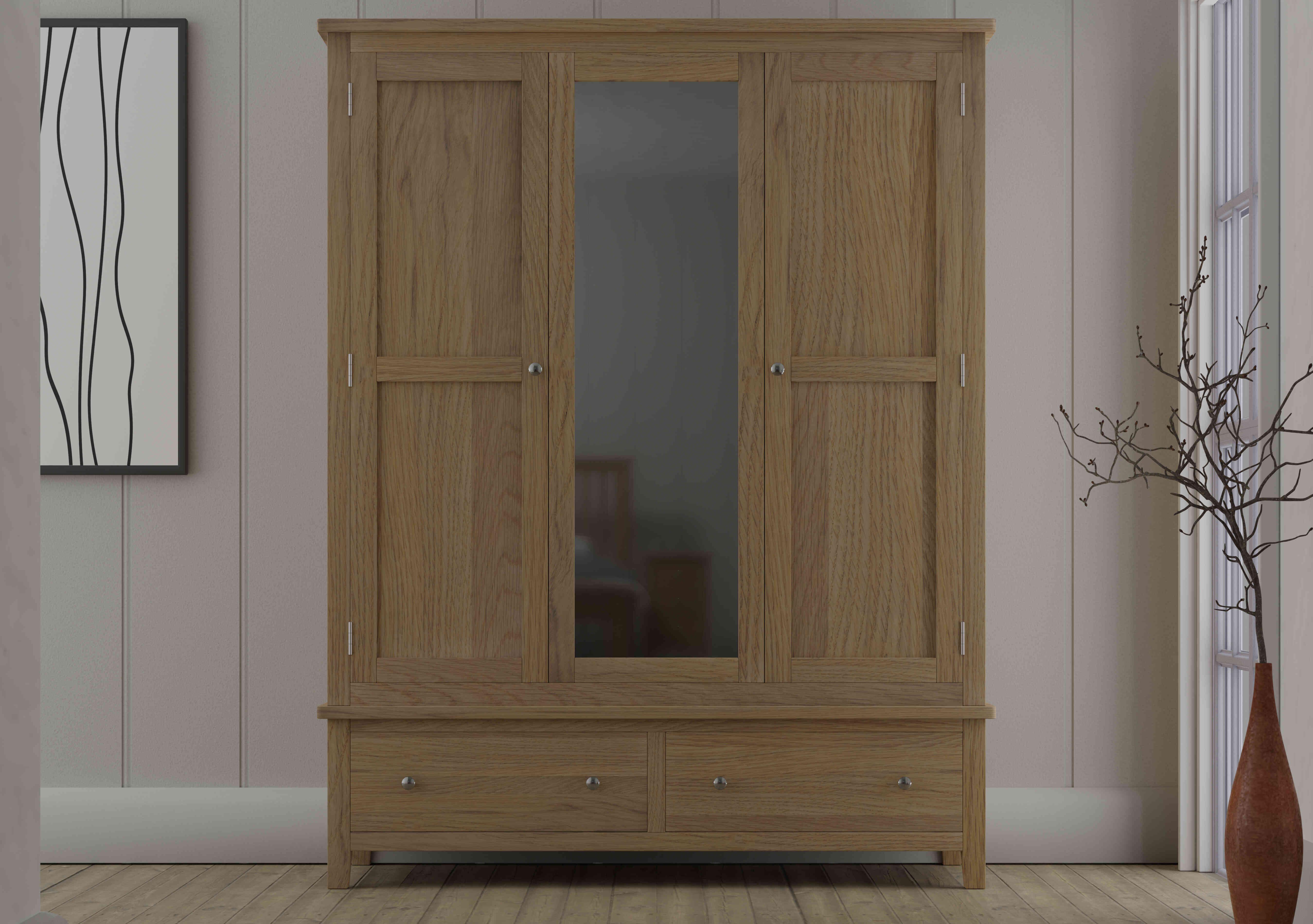 Grace Oak Triple Wardrobe in  on Furniture Village