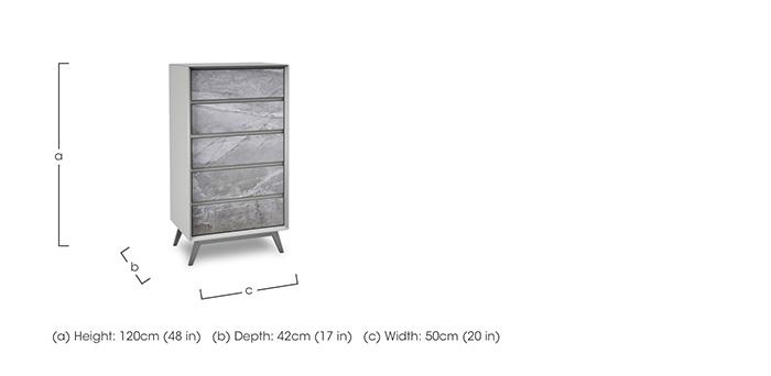 Grigio 5 Drawer Tall Chest in  on Furniture Village