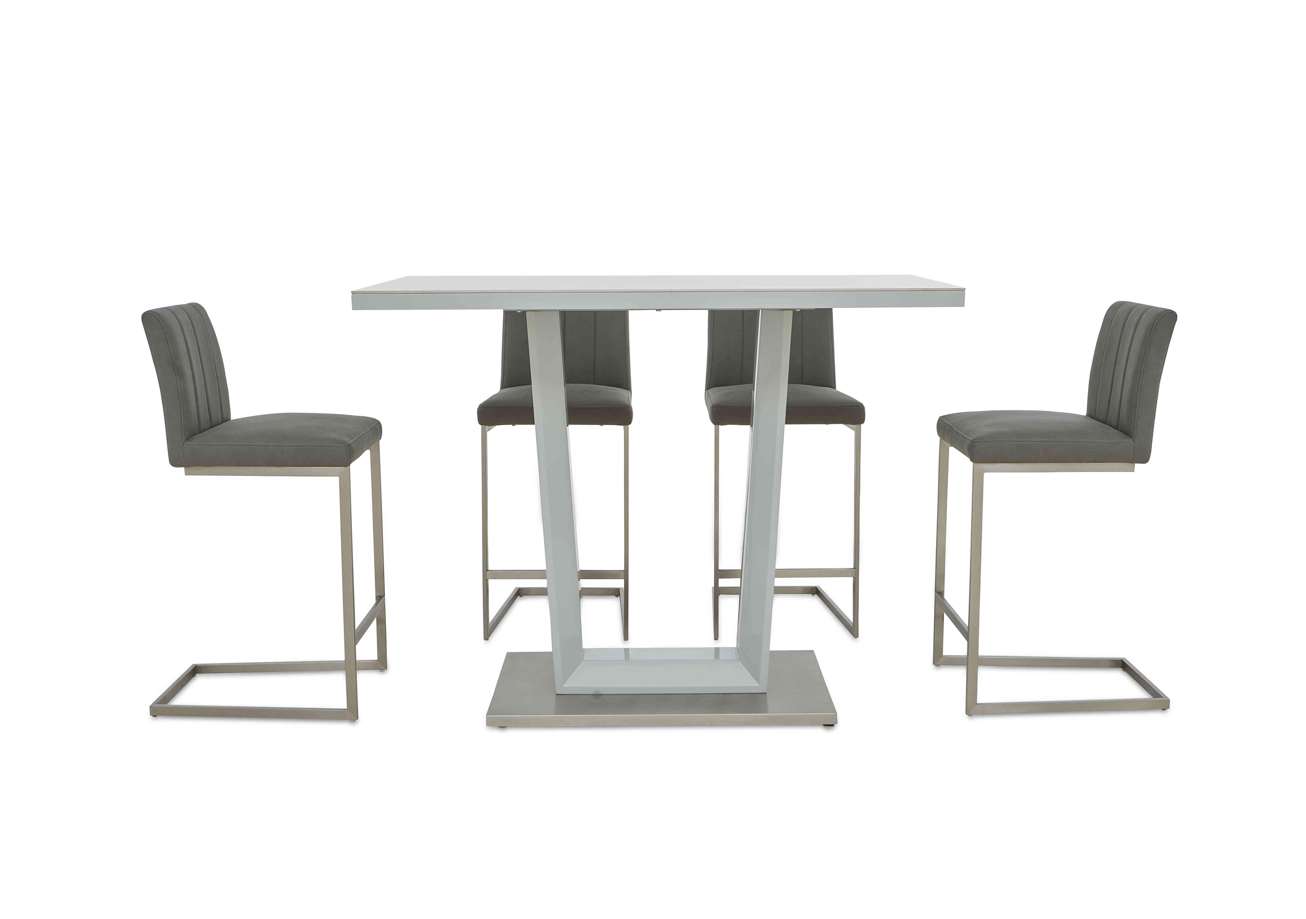 Grigio Bar Table with 4 Fixed Bar Stools in  on Furniture Village