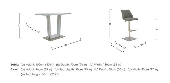 Grigio Bar Table with 2 Swivel Bar Stools in  on Furniture Village