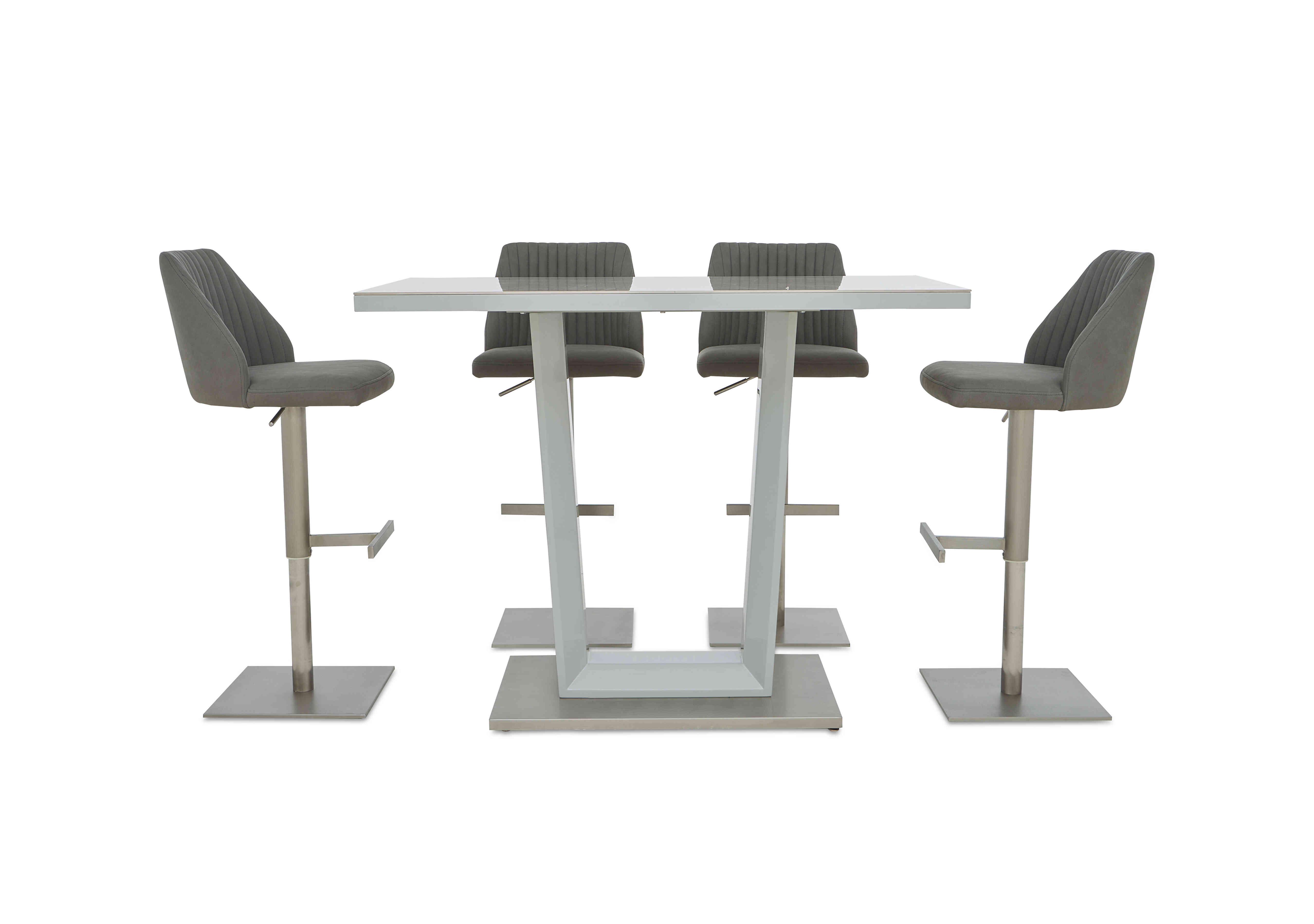 Grigio Bar Table with 4 Swivel Bar Stools in  on Furniture Village