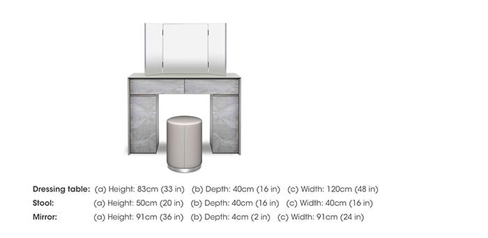 Grigio Dressing Table with Stool and Mirror in  on Furniture Village