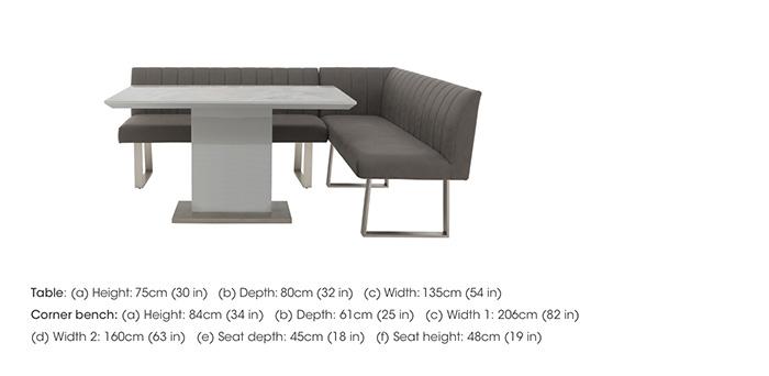 Grigio Fixed Dining Table and Right-Hand Facing Corner Bench Dining Set in  on Furniture Village