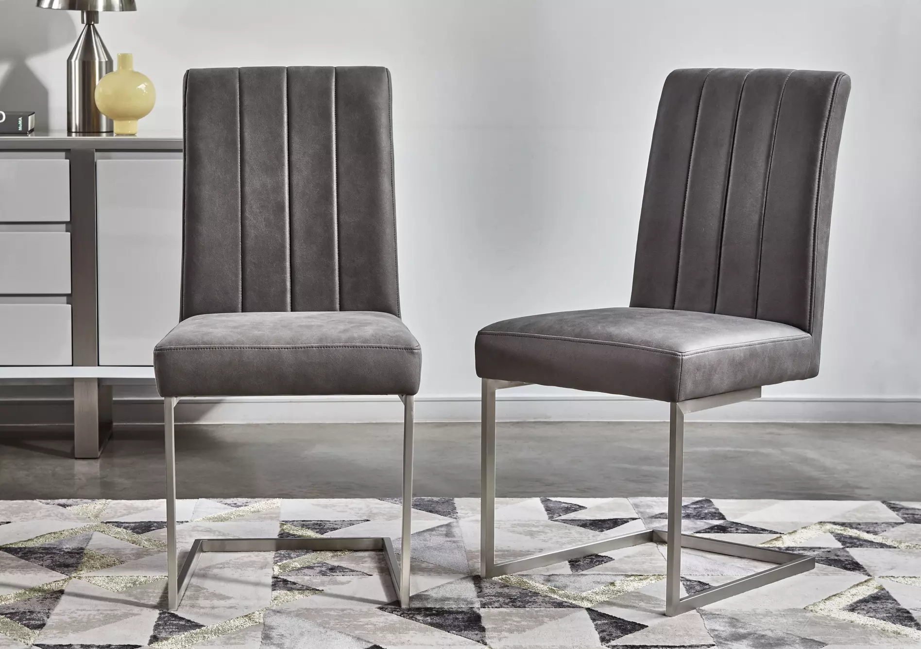 Grigio Pair of Dining Chairs