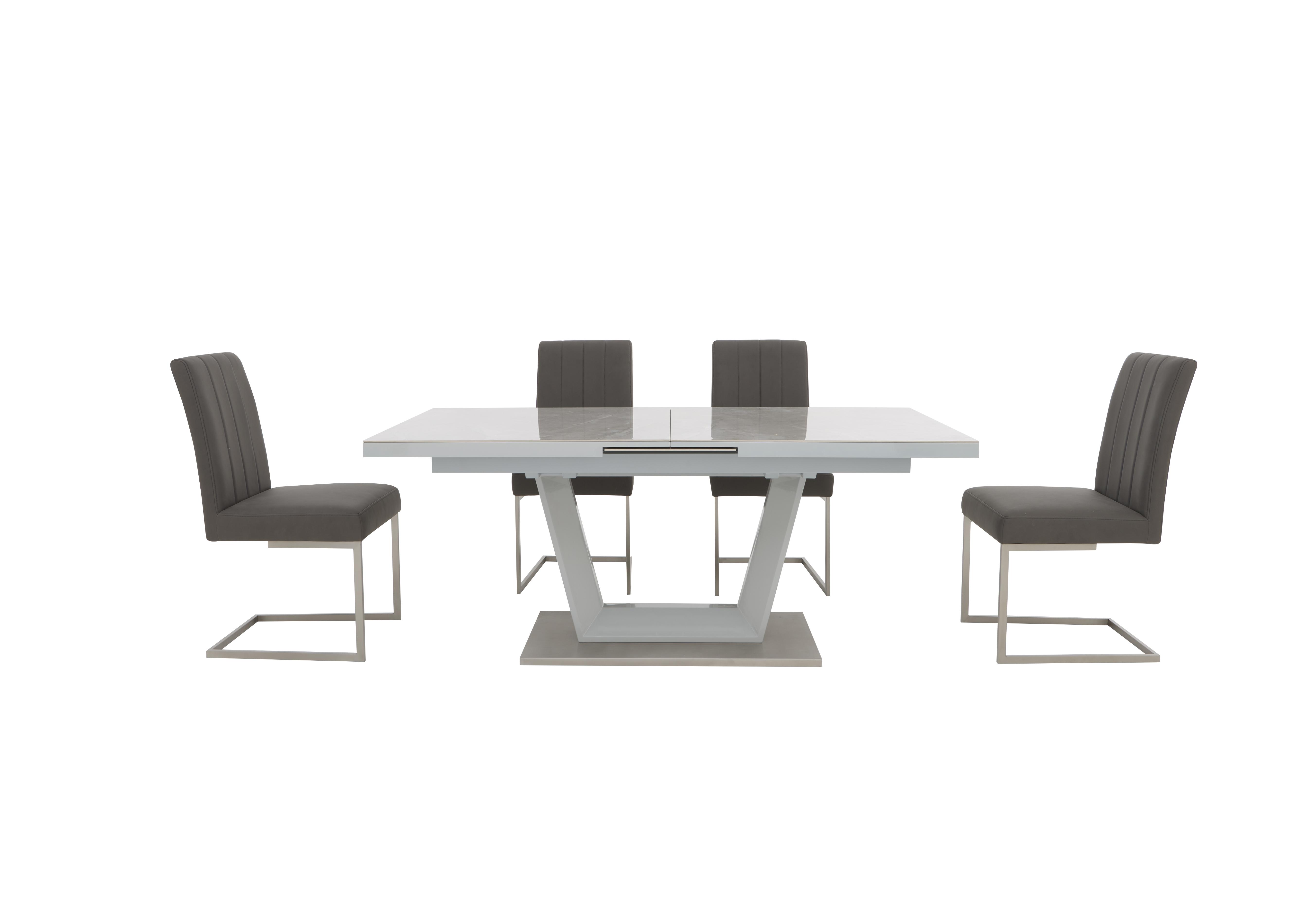 Grigio Large Extending Dining Table and 4 Dining Chairs in  on Furniture Village