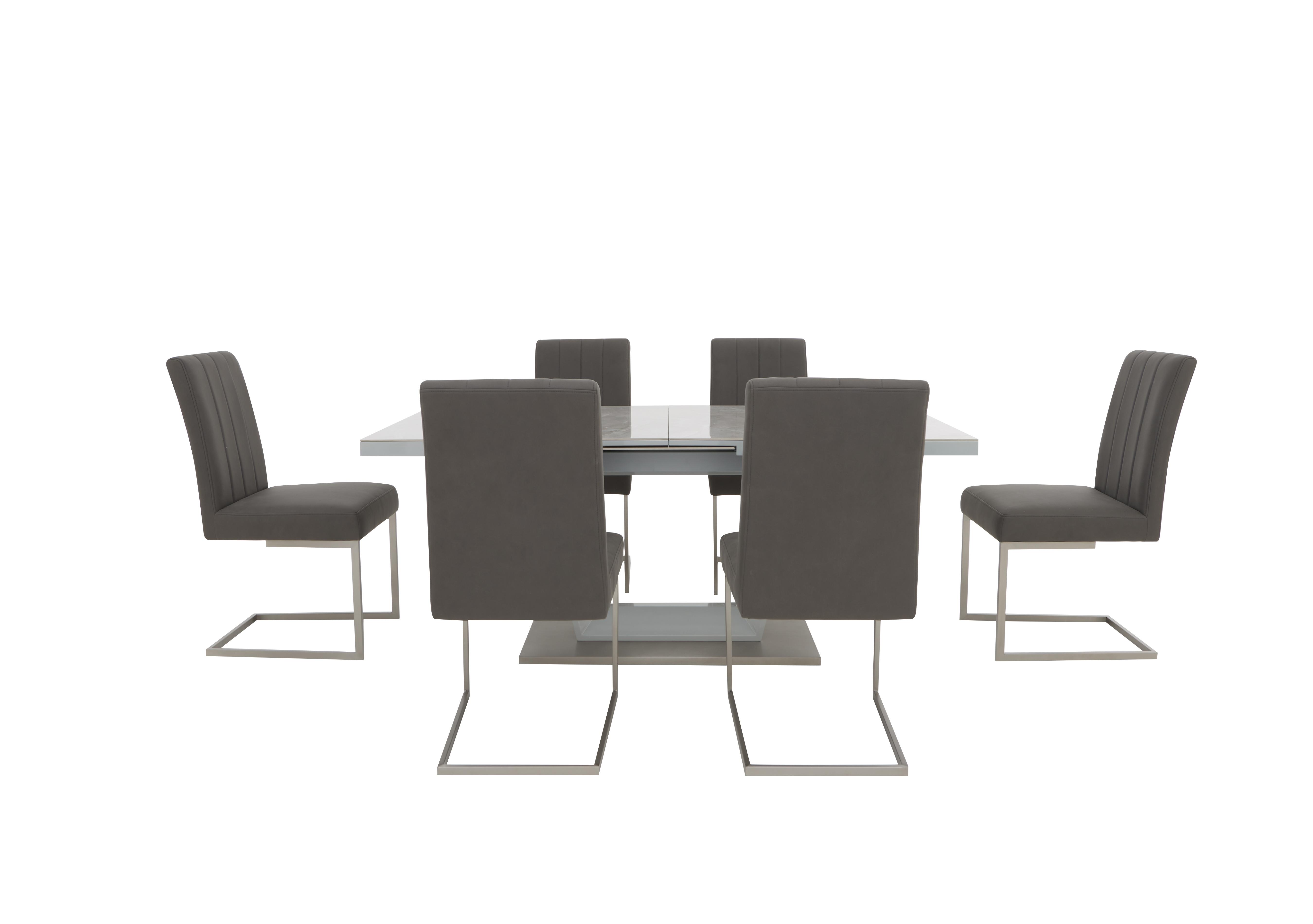 Grigio Large Extending Dining Table and 6 Dining Chairs in  on Furniture Village