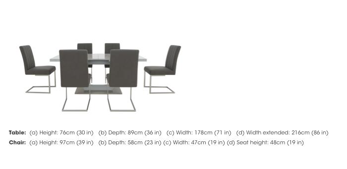Grigio Large Extending Dining Table and 6 Dining Chairs in  on Furniture Village
