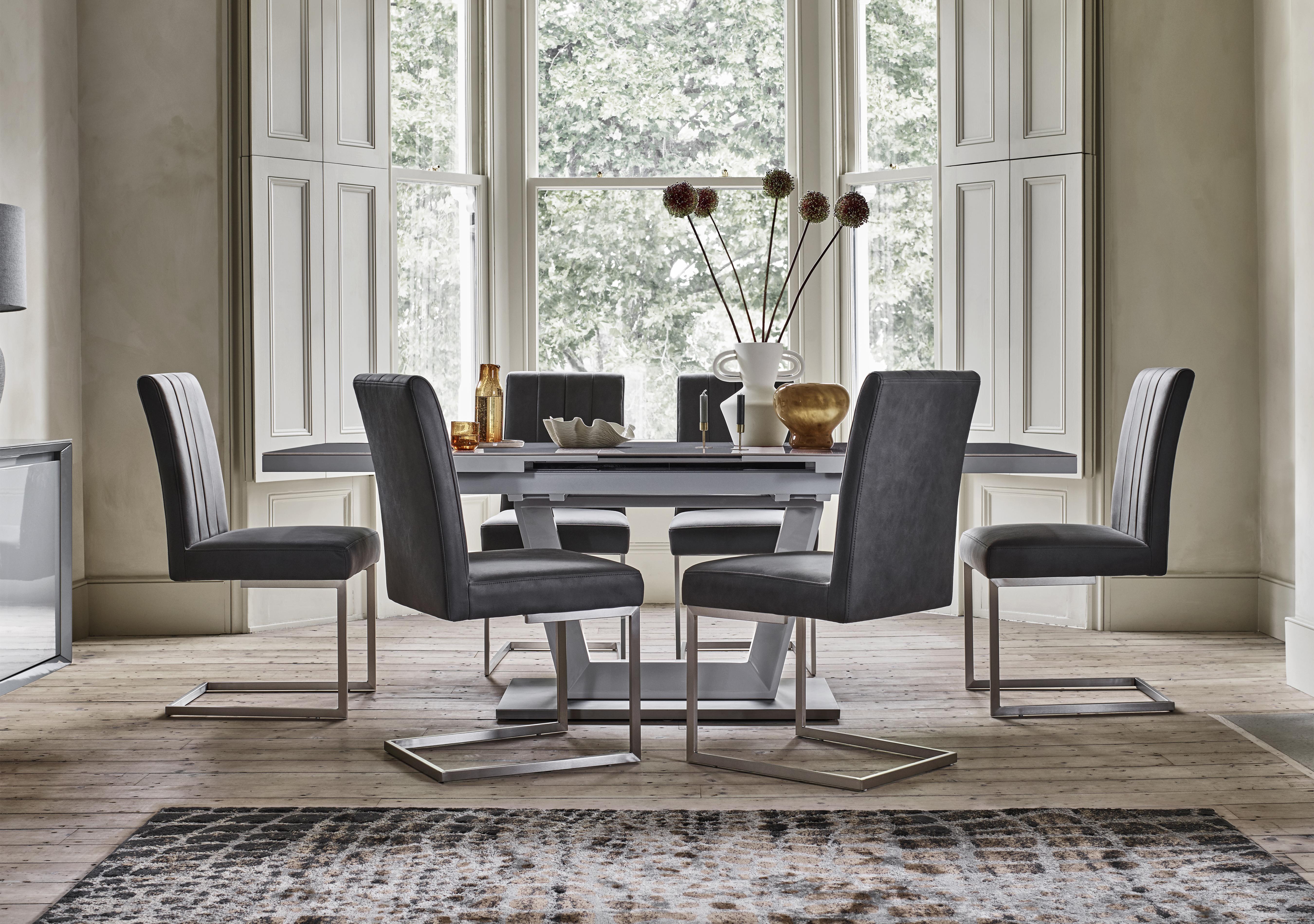 Grigio Large Extending Dining Table and 6 Dining Chairs in  on Furniture Village