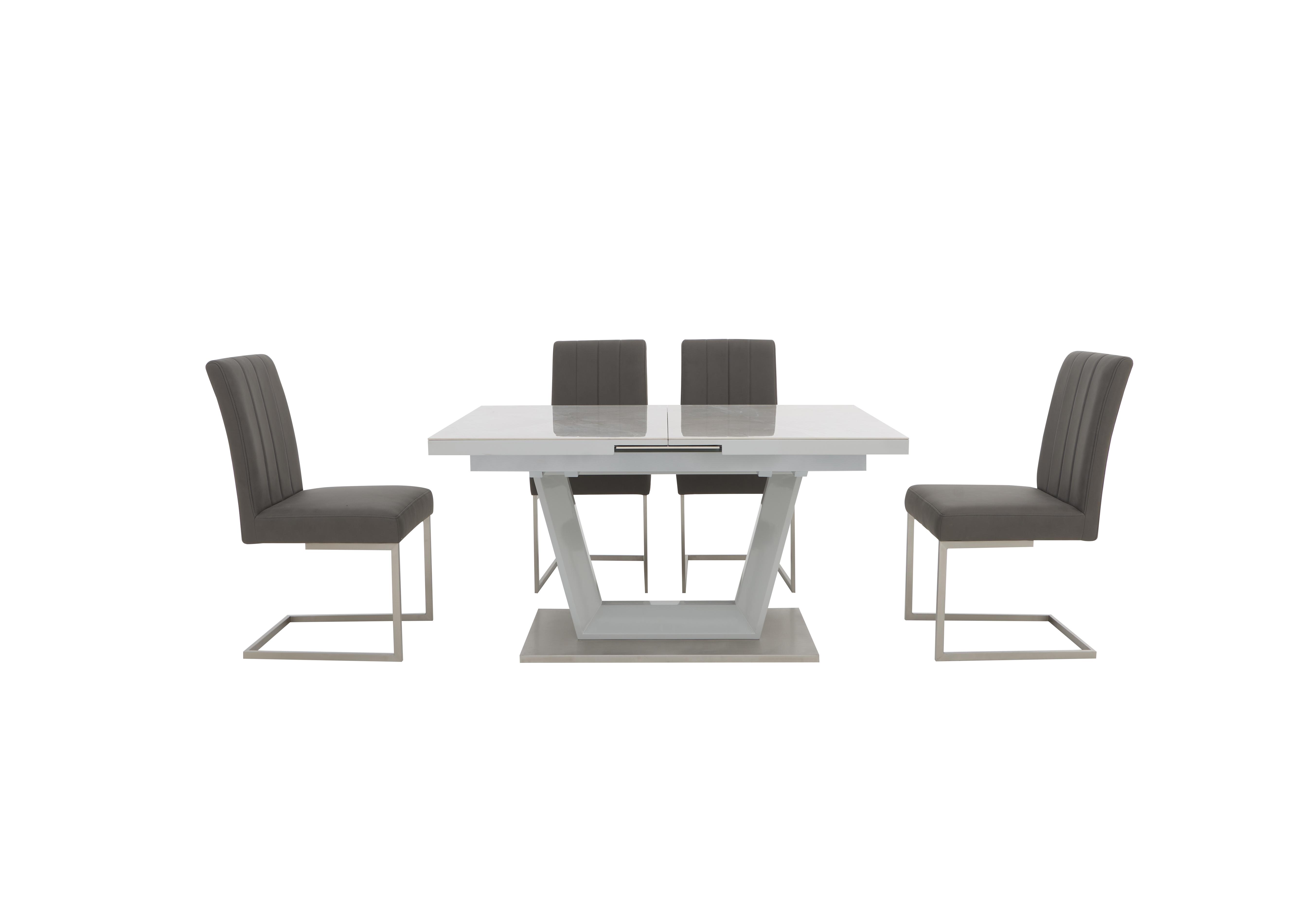 Grigio Small Extending Dining Table and 4 Dining Chairs in  on Furniture Village