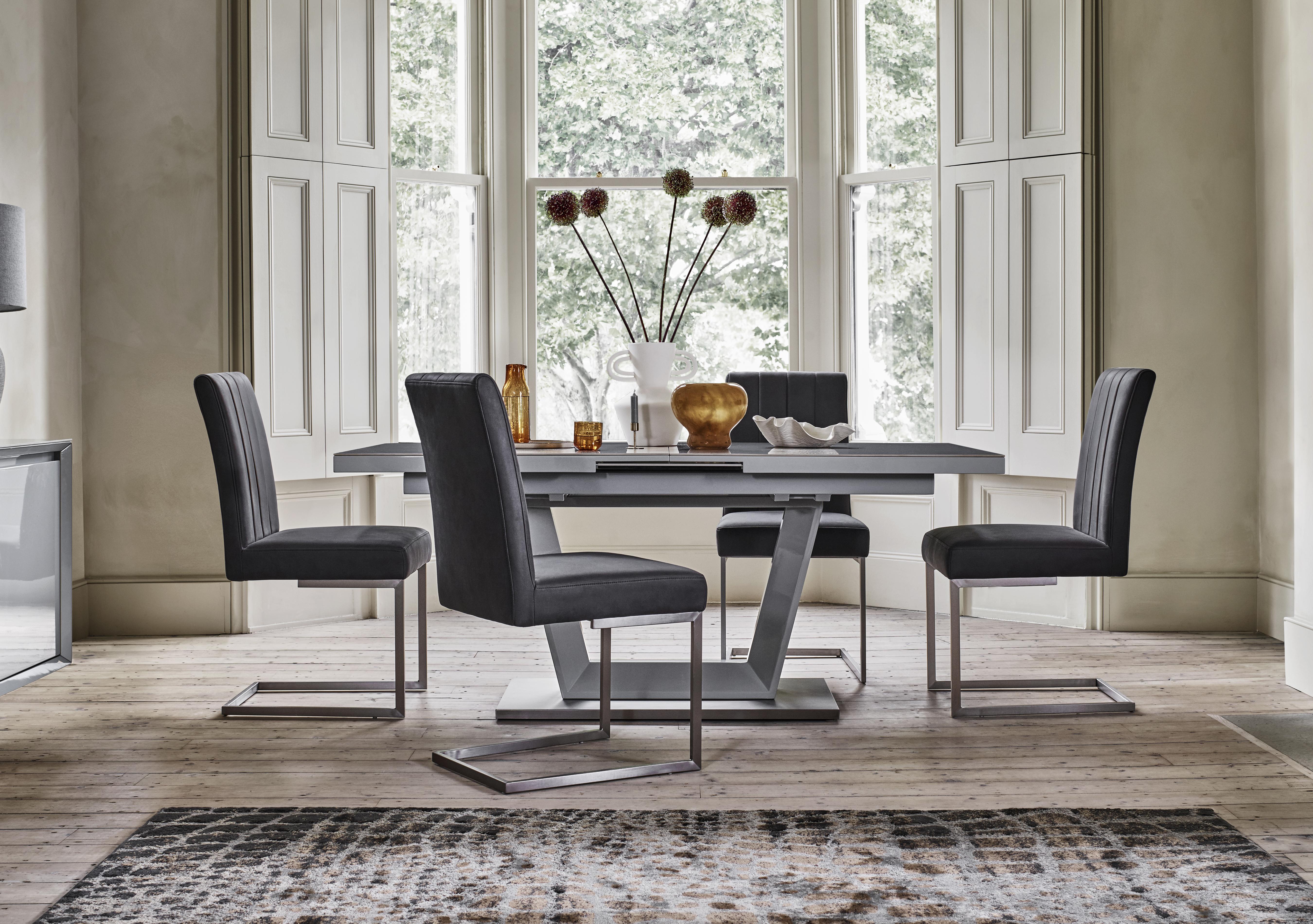 Grigio Small Extending Dining Table and 4 Dining Chairs in  on Furniture Village