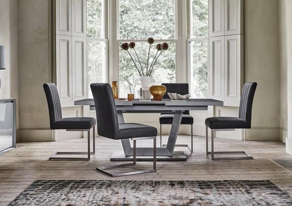 Grigio Small Extending Dining Table and Dining Chairs