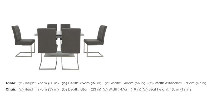 Grigio Small Extending Dining Table and 6 Dining Chairs in  on Furniture Village