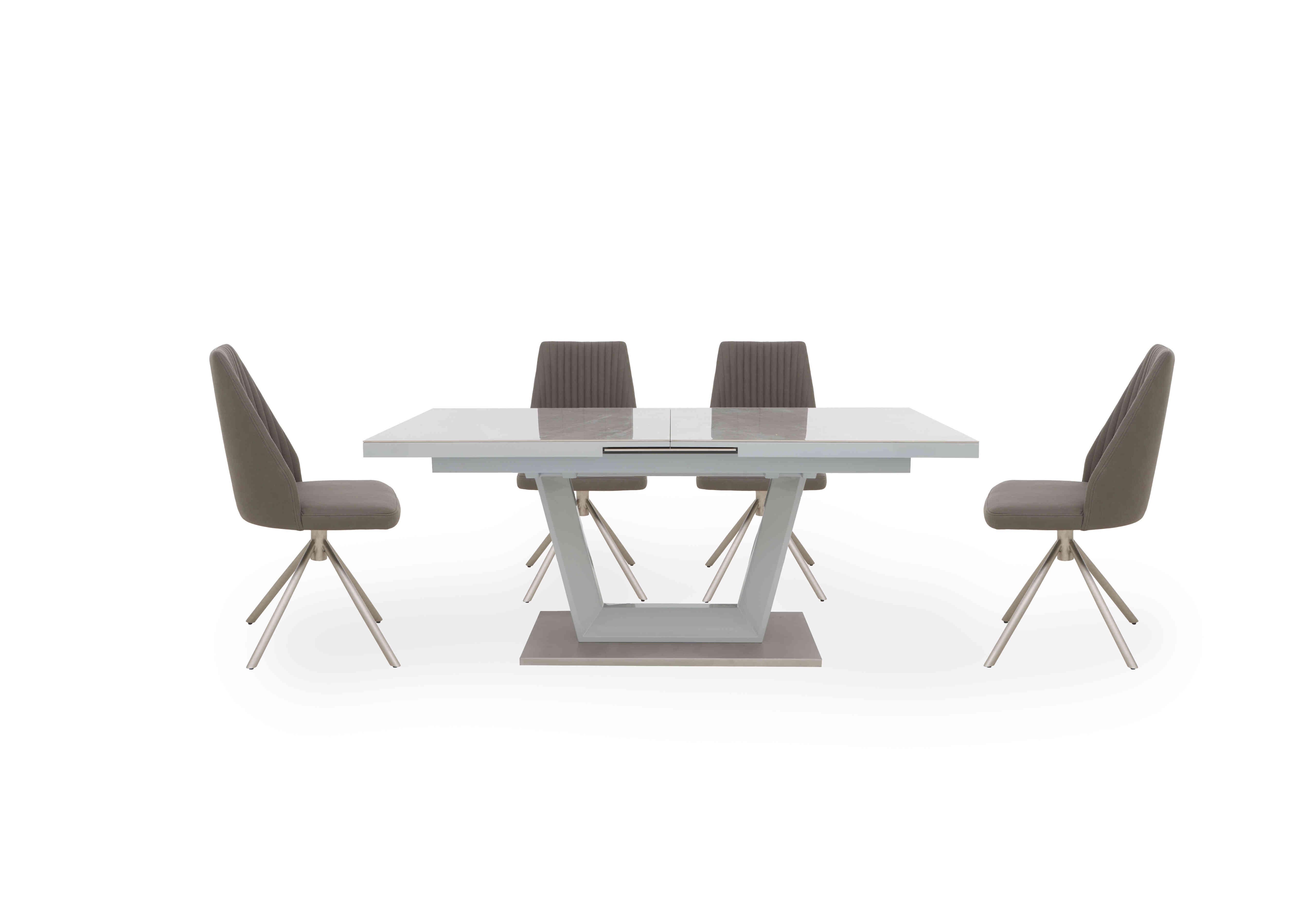 Grigio Large Extending Table with 4 Swivel Dining Chairs in  on Furniture Village