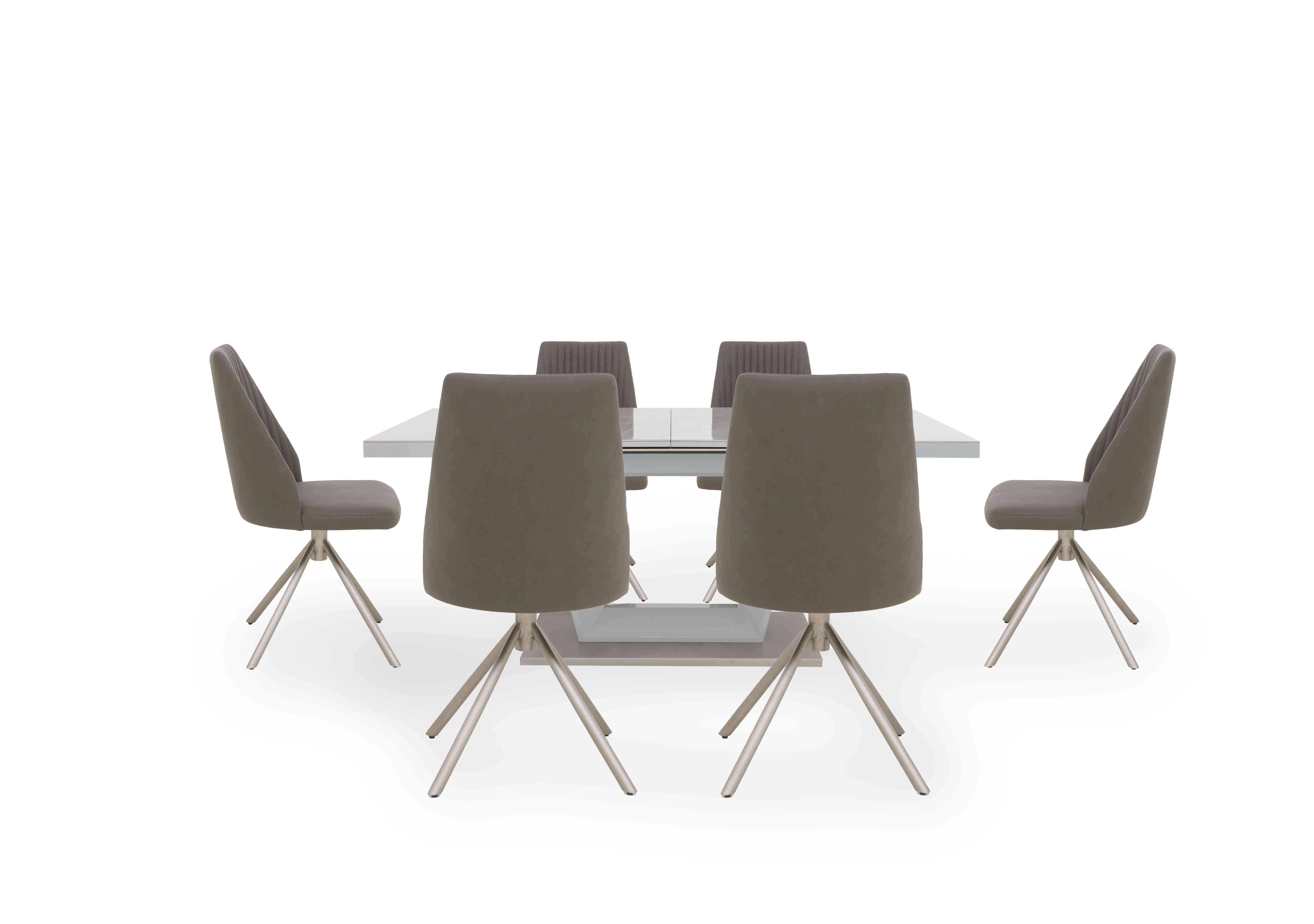 Grigio Large Extending Table with 6 Swivel Dining Chairs in  on Furniture Village