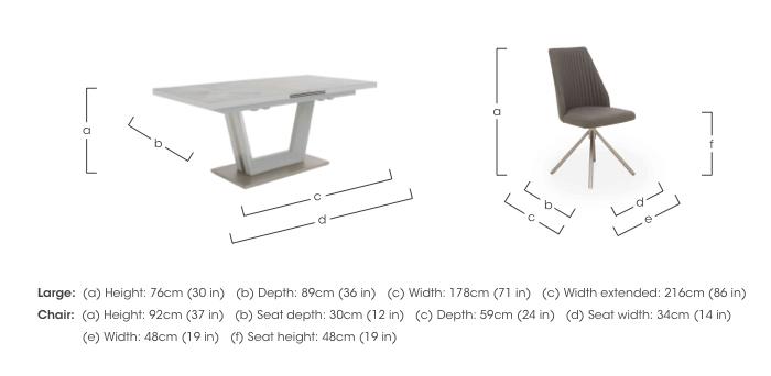 Grigio Large Extending Table with 6 Swivel Dining Chairs in  on Furniture Village