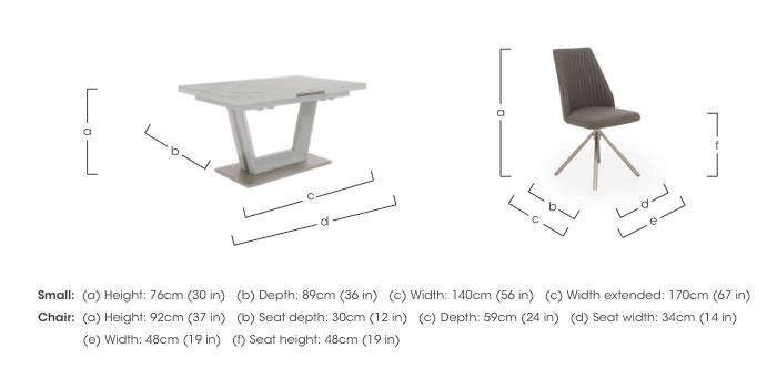 Grigio Small Extending Table with 4 Swivel Dining Chairs in  on Furniture Village