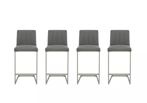 Grigio Set of 4 Fixed Bar Stools