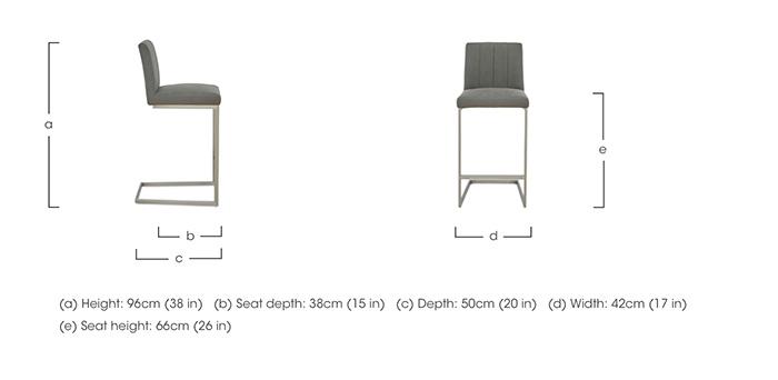 Grigio Set of 4 Fixed Bar Stools in  on Furniture Village