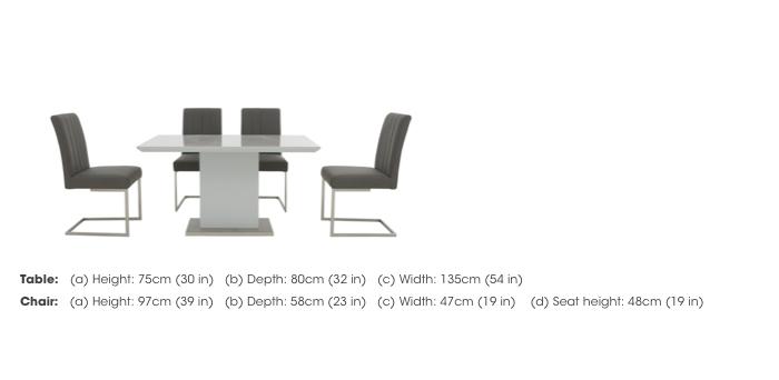 Grigio Fixed Dining Table and 4 Dining Chairs in  on Furniture Village