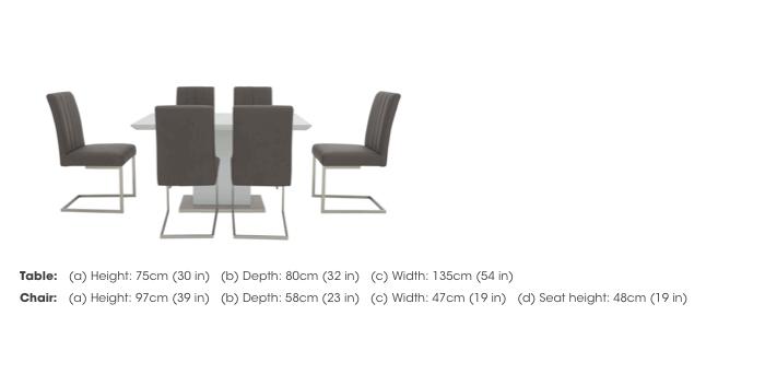 Grigio Fixed Dining Table and 6 Dining Chairs in  on Furniture Village